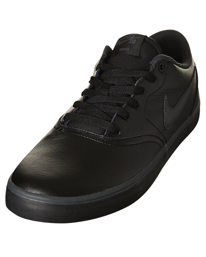mens nike black leather shoes