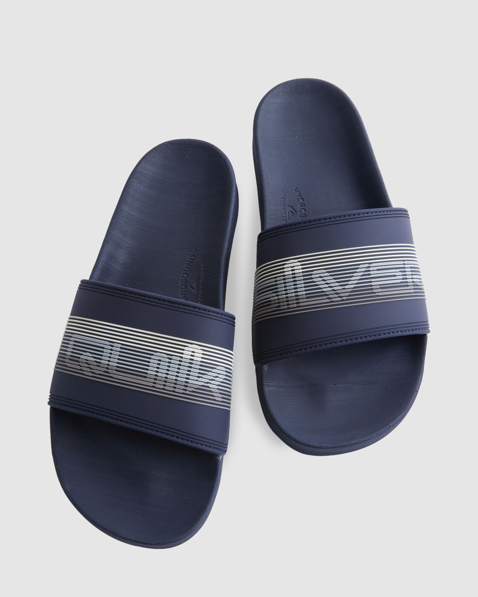 Quiksilver Mens Rivi Wordmark Slides - Blue/Grey/Blue | SurfStitch