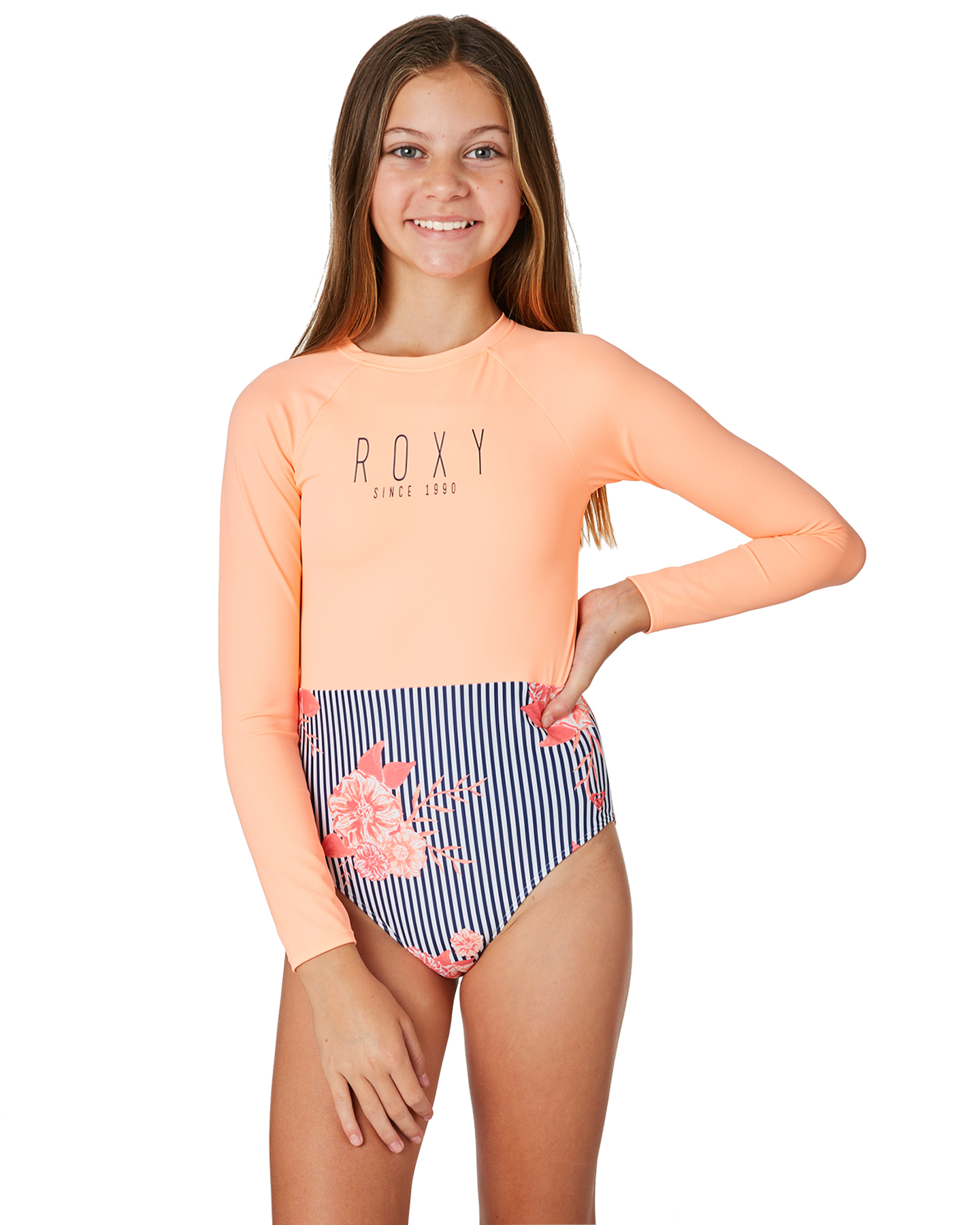 LS-magazine child Roxy Girls Young And Free Ls Onesie - Teens - Medieval Blue | SurfStitch
