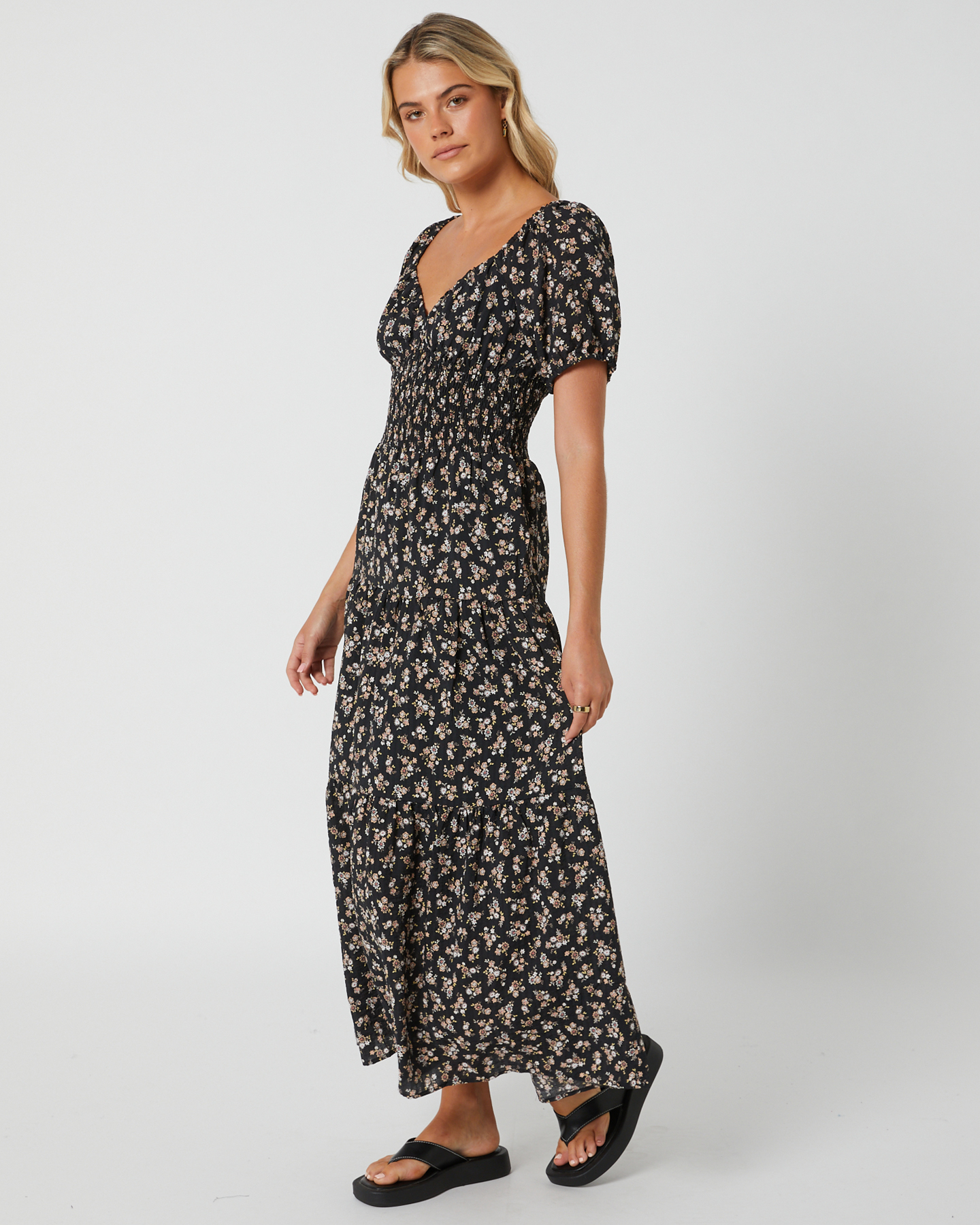 All About Eve Maya Floral Maxi Dress - Black | SurfStitch image.