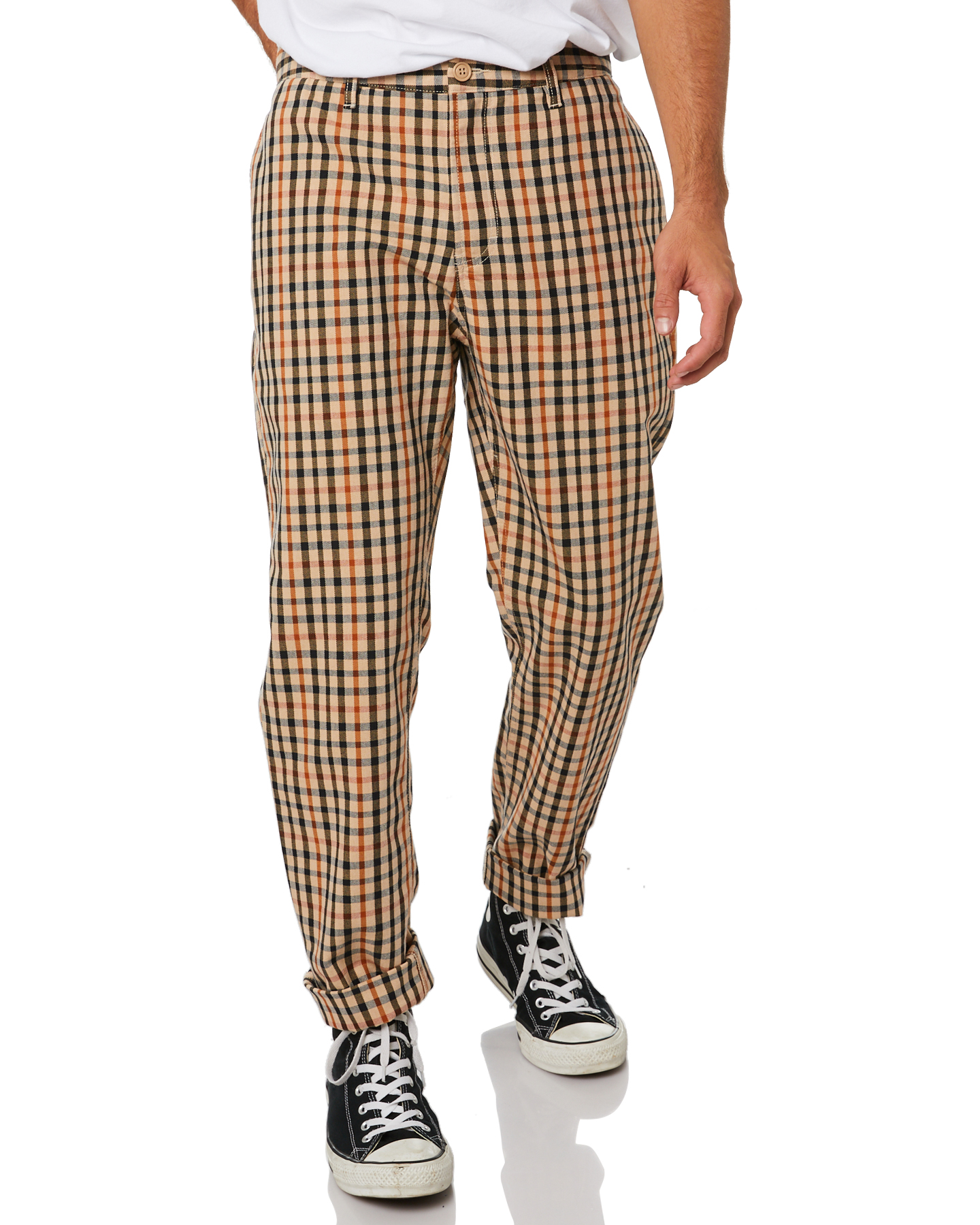 Barney Cools B Relaxed Mens Chino Pant - Beige Check | SurfStitch