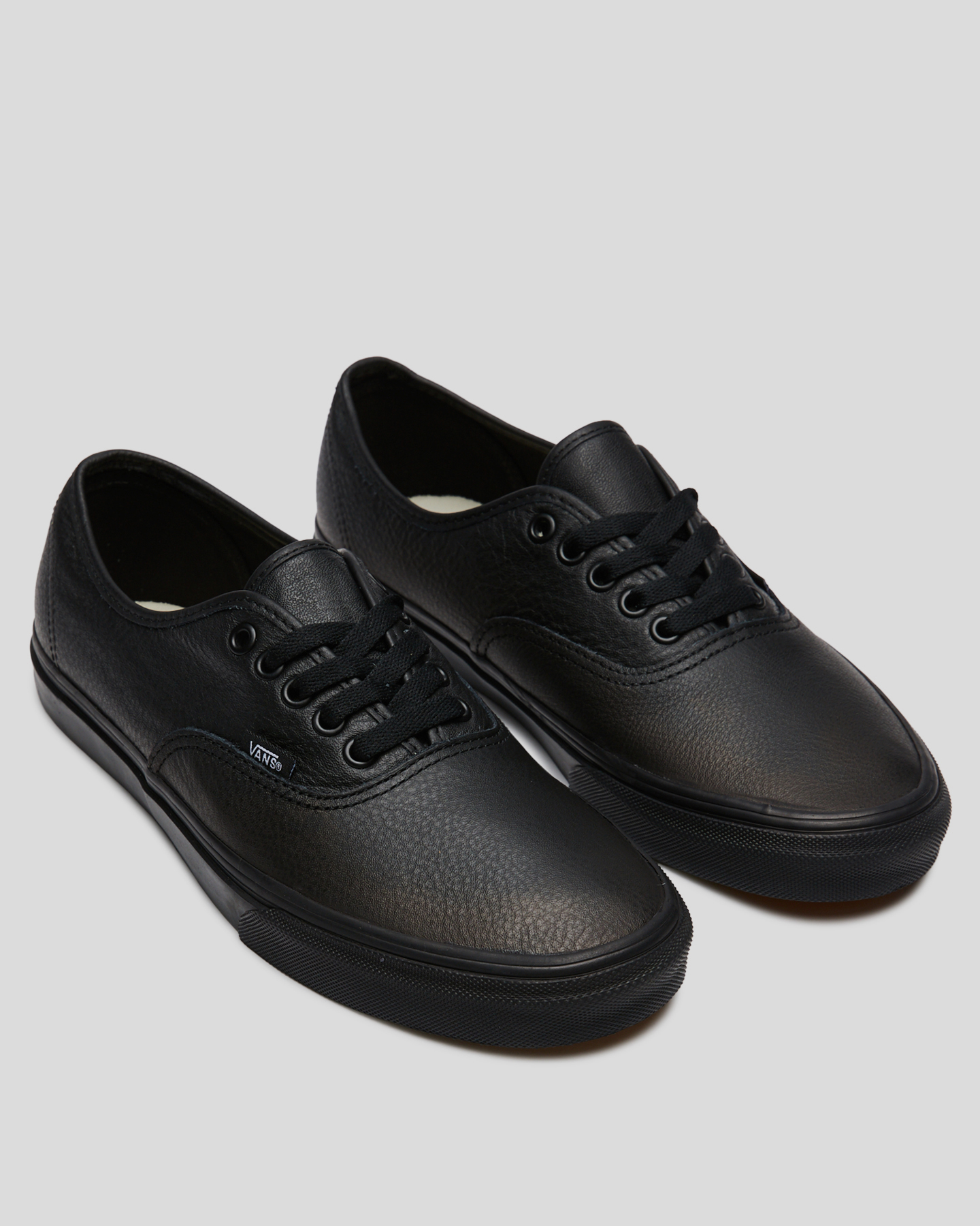 vans mens black leather shoes