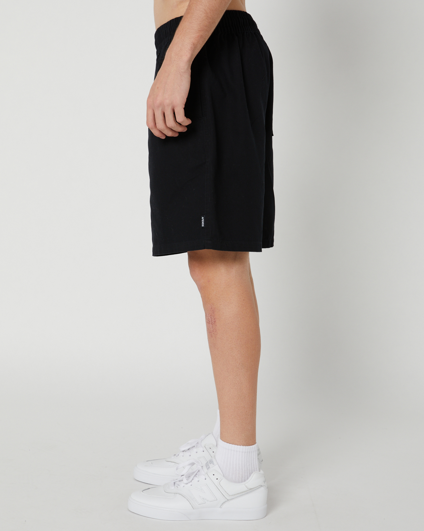 Afends Ninety Eights Recycled Baggy Elastic Waist Shorts - Black ...
