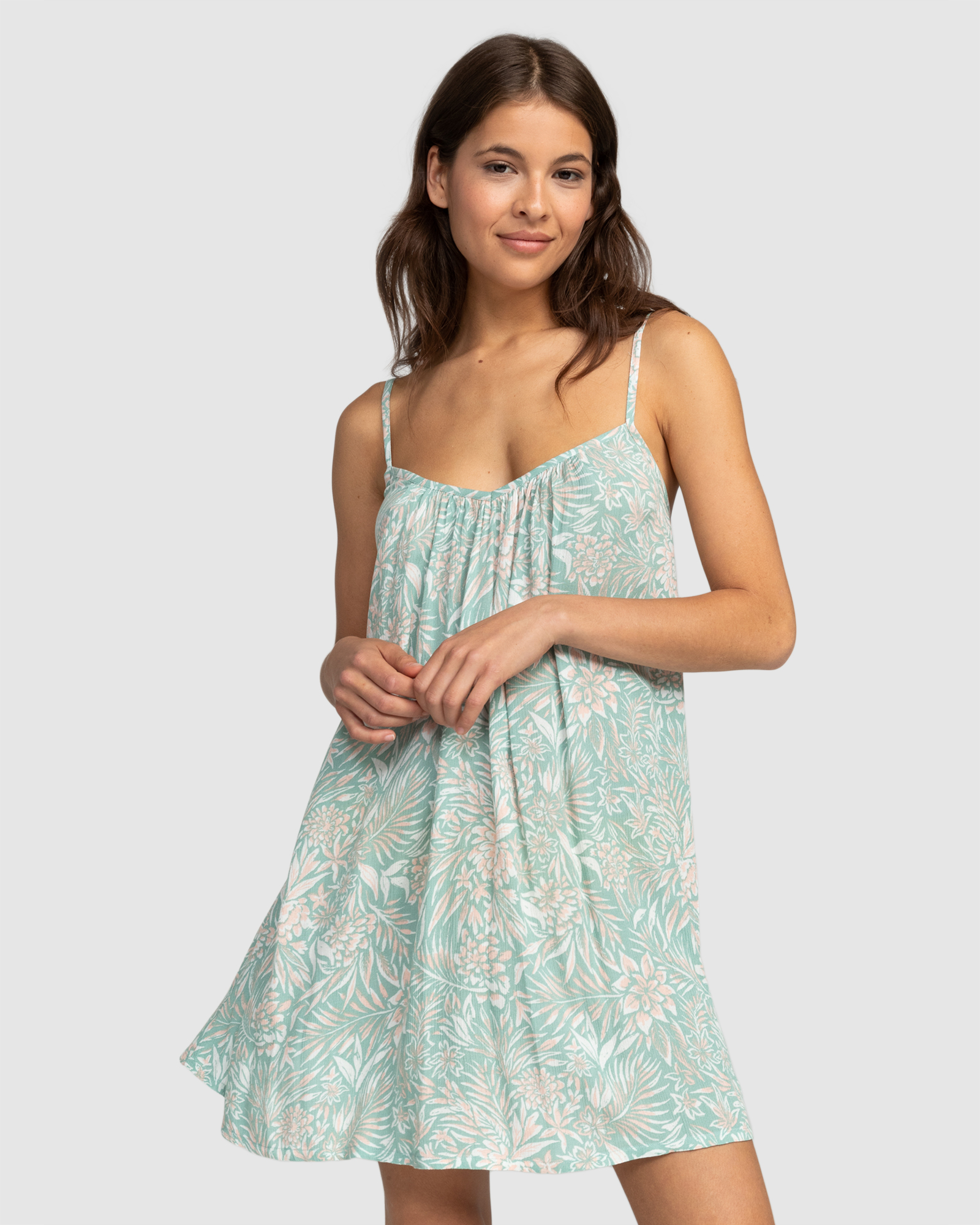 Roxy Womens Summer Adventures Beach Cover Up Dress Blue Surf