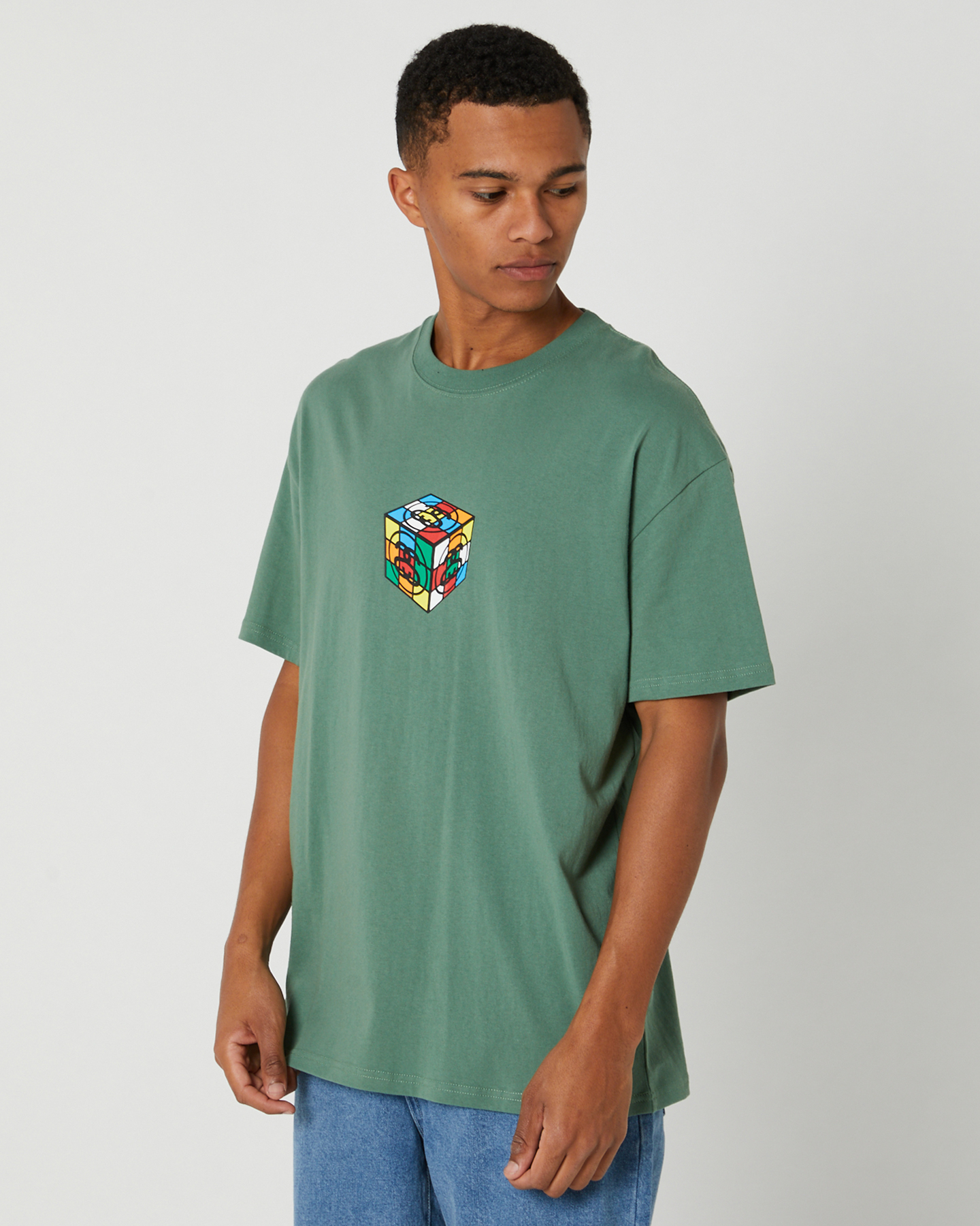 Stussy Cube Ss Tee - Green | SurfStitch
