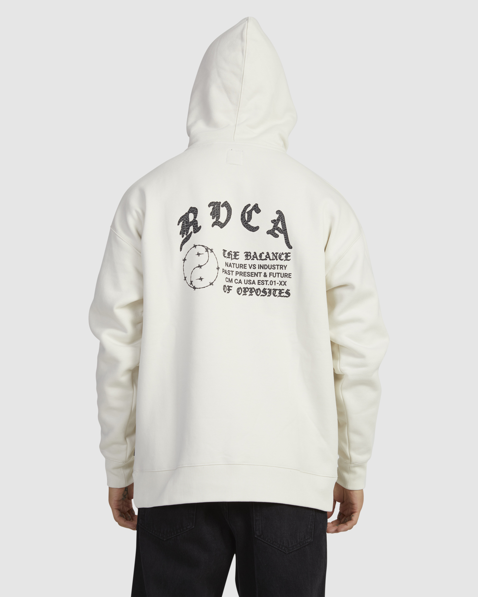 Rvca white hoodie on sale