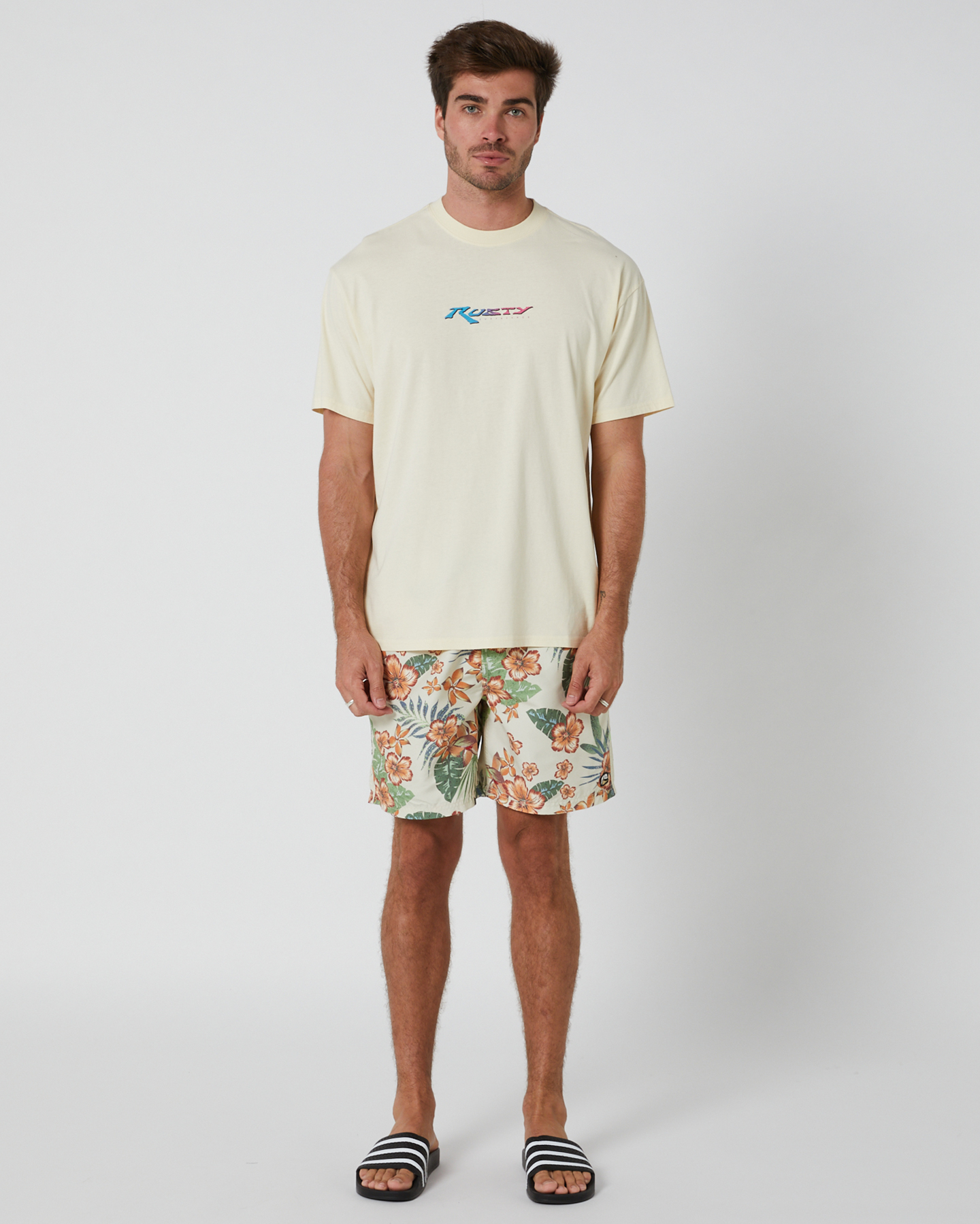 Rusty Before Crowds All In Short Sleeve Tee - Ecru | SurfStitch