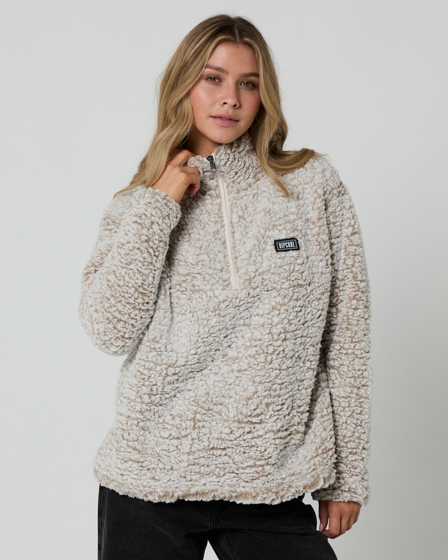 Rip Curl Dark N Stormy Zip Crew Off White SurfStitch