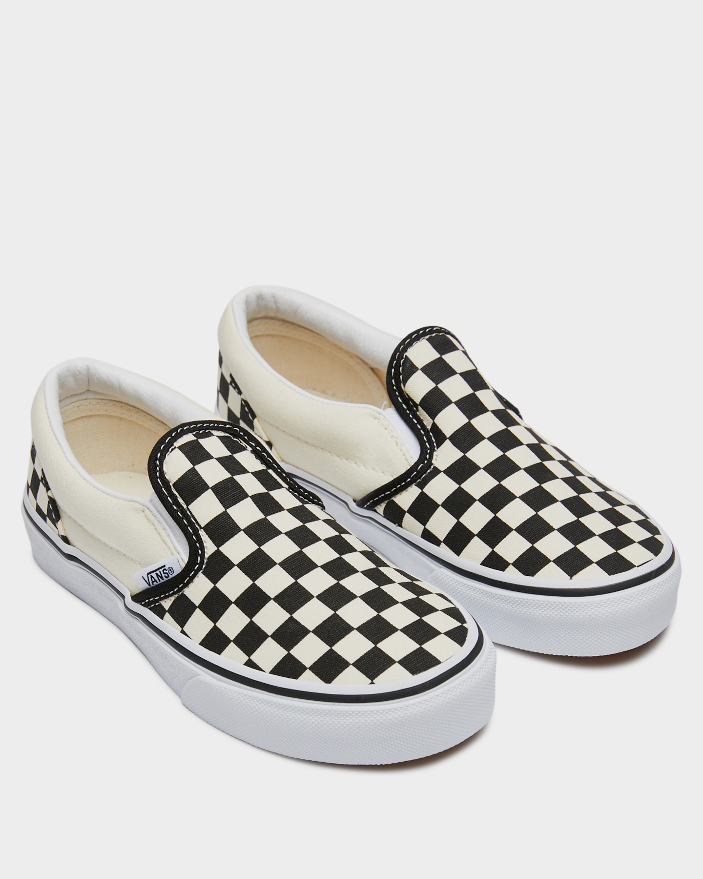 youth black and white vans
