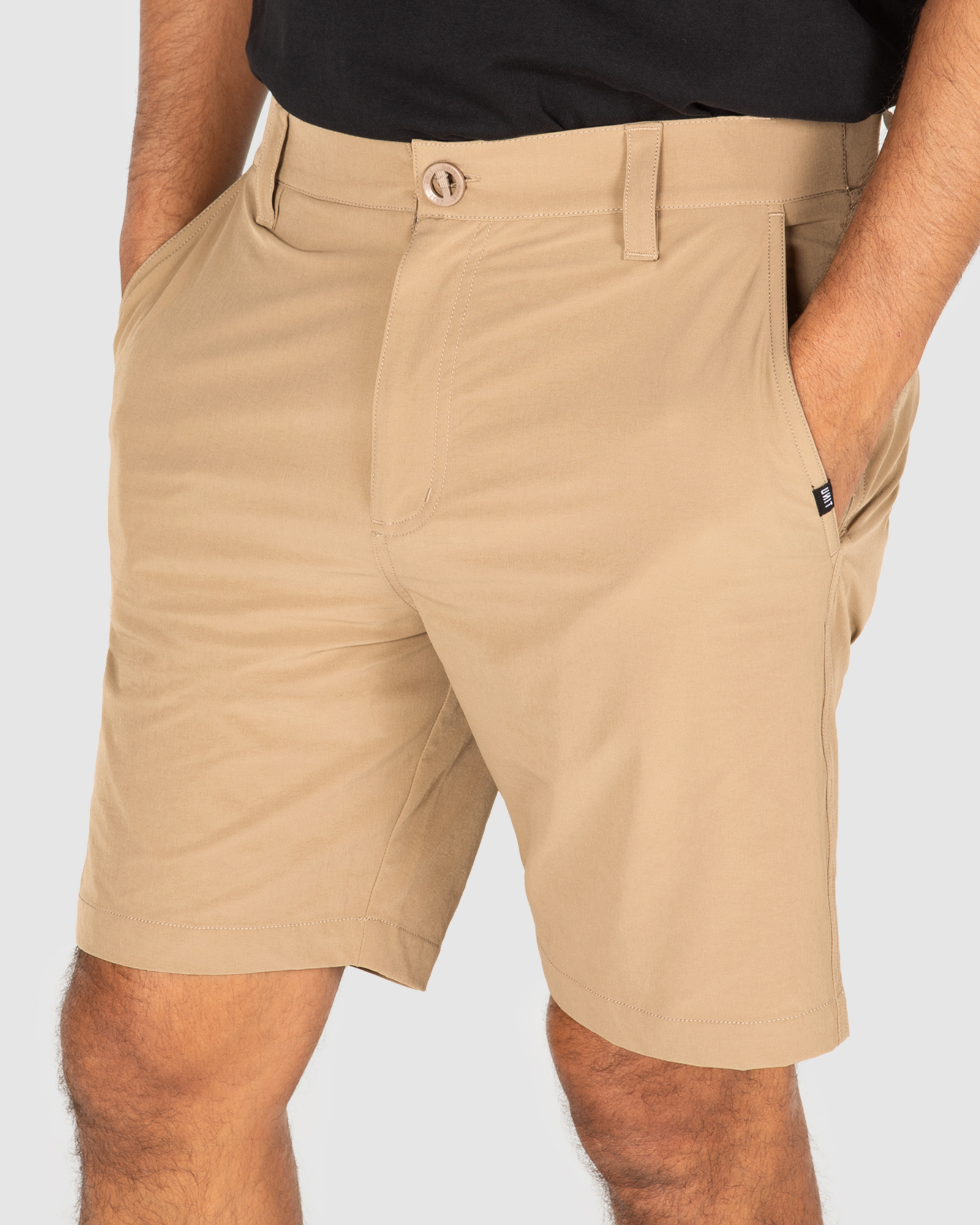 Unit Mens Flexlite Lightweight Stretch 19 Inch Shorts Khaki SurfStitch