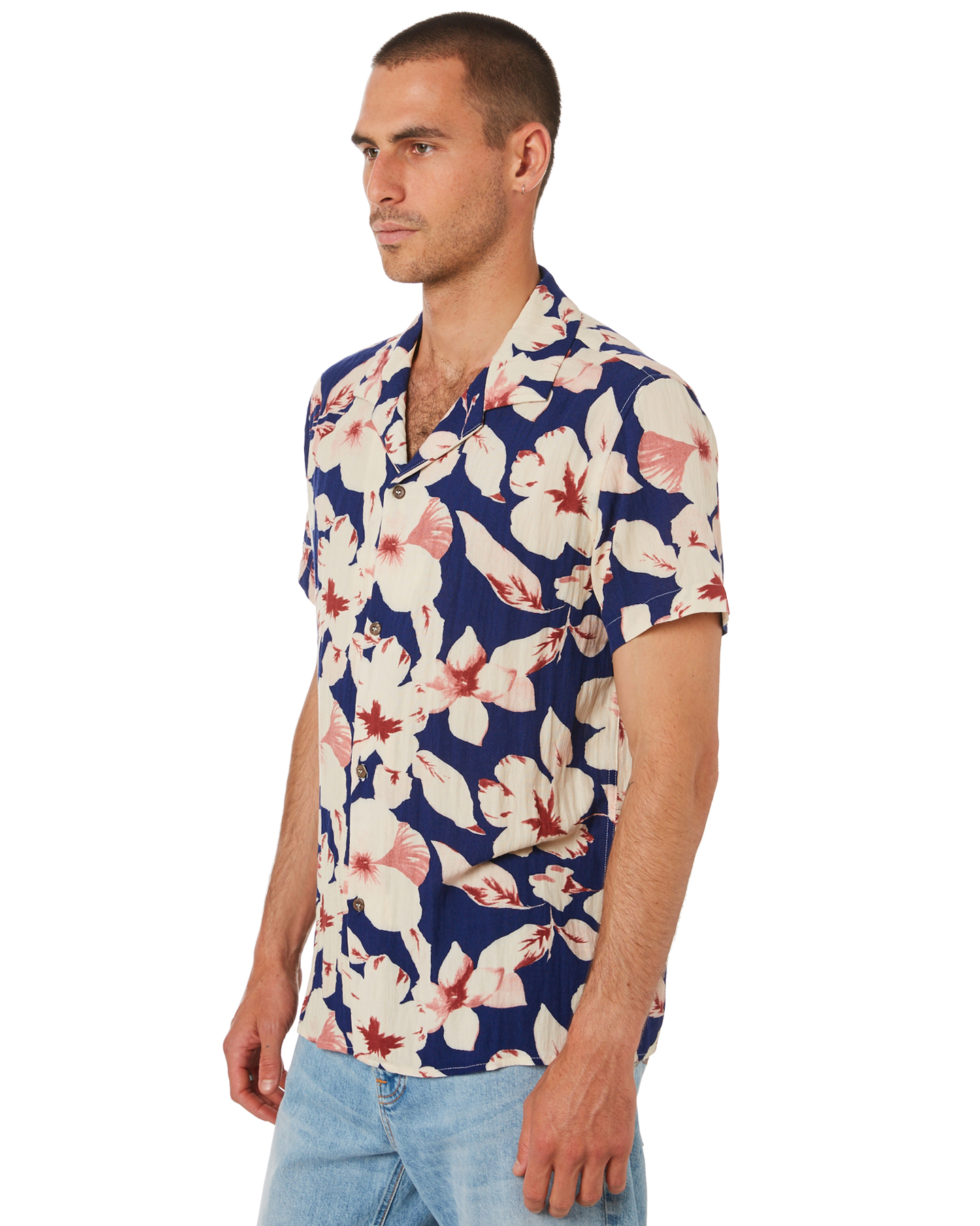 Rhythm Aloha Mens Ss Shirt - Indigo | SurfStitch