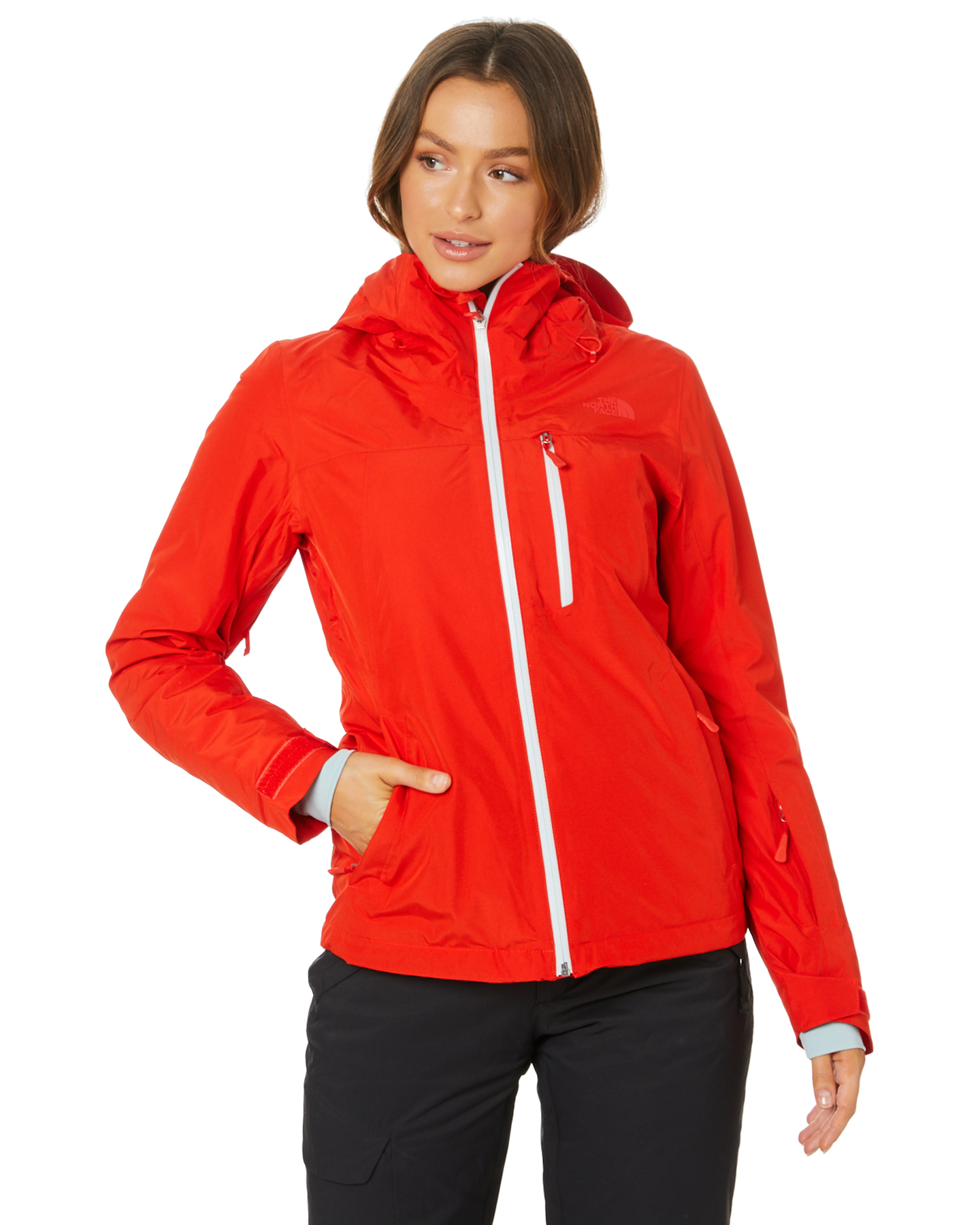 The North Face Womens Descendit Snow Jacket - Fiery Red | SurfStitch