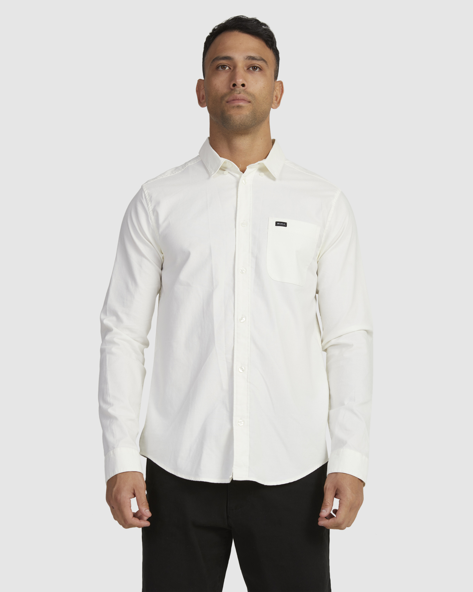 Rvca Thatll Do Stretch Ls Shirt - White | SurfStitch