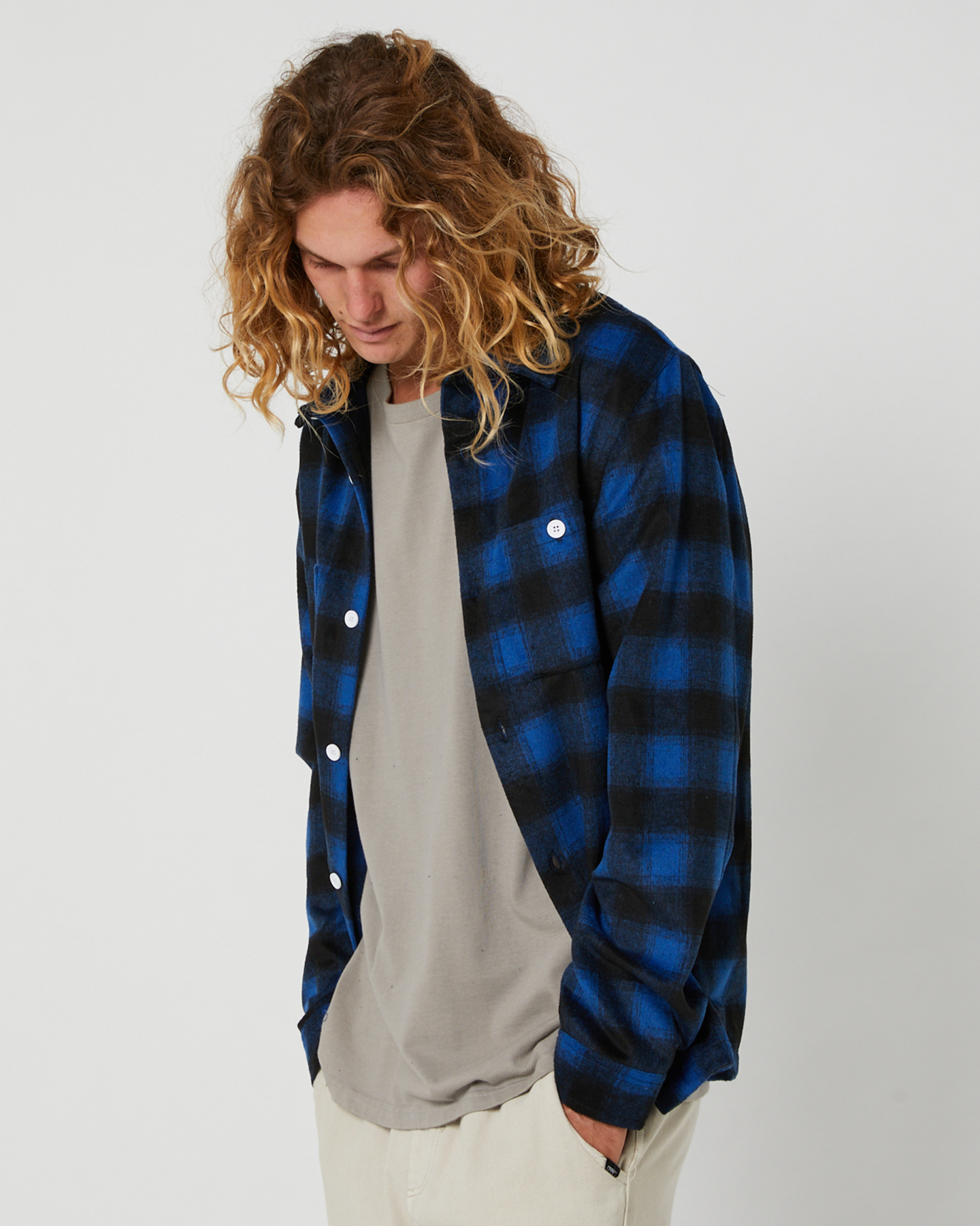 Misfit Riverfront Bin Ls Overshirt - Blue | SurfStitch