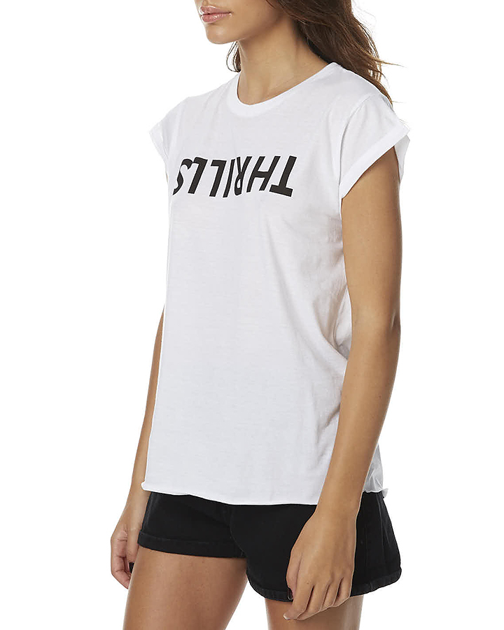Thrills Logo Womens Tee - White | SurfStitch