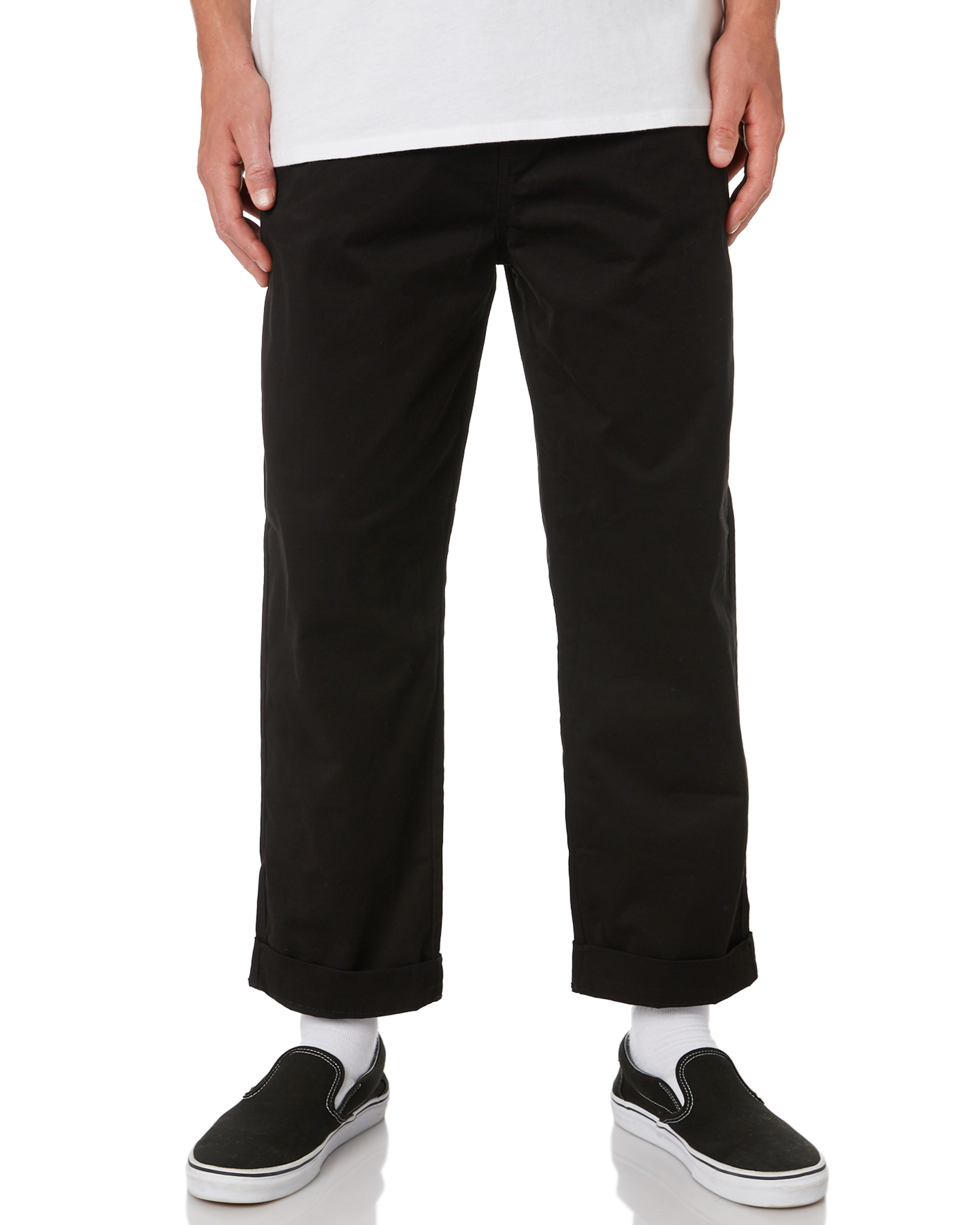 Swell Vinny Mens Loose Fit Chino Pant - Black | SurfStitch