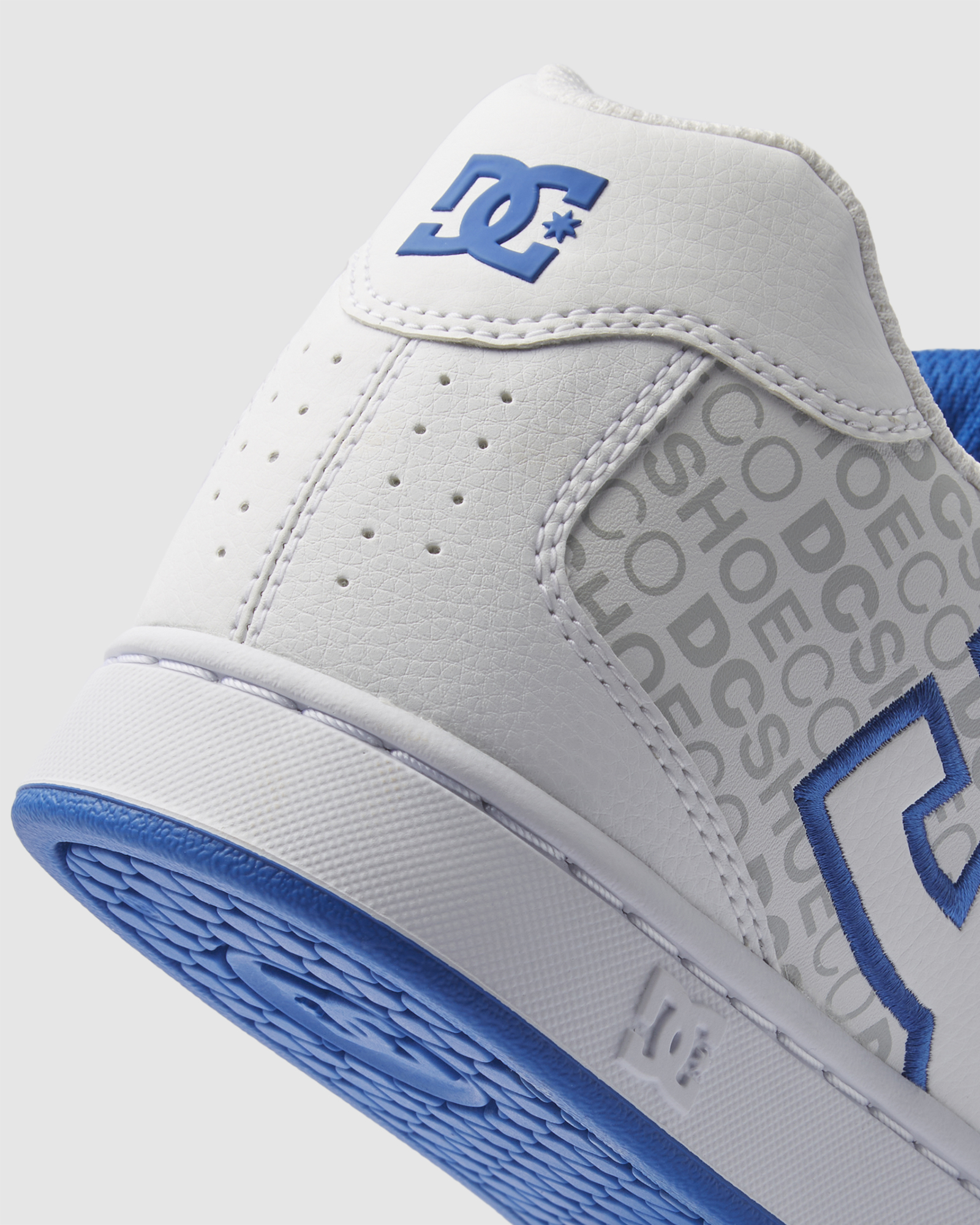 Dc Shoes Mens Net Shoes White Grey Blue SurfStitch