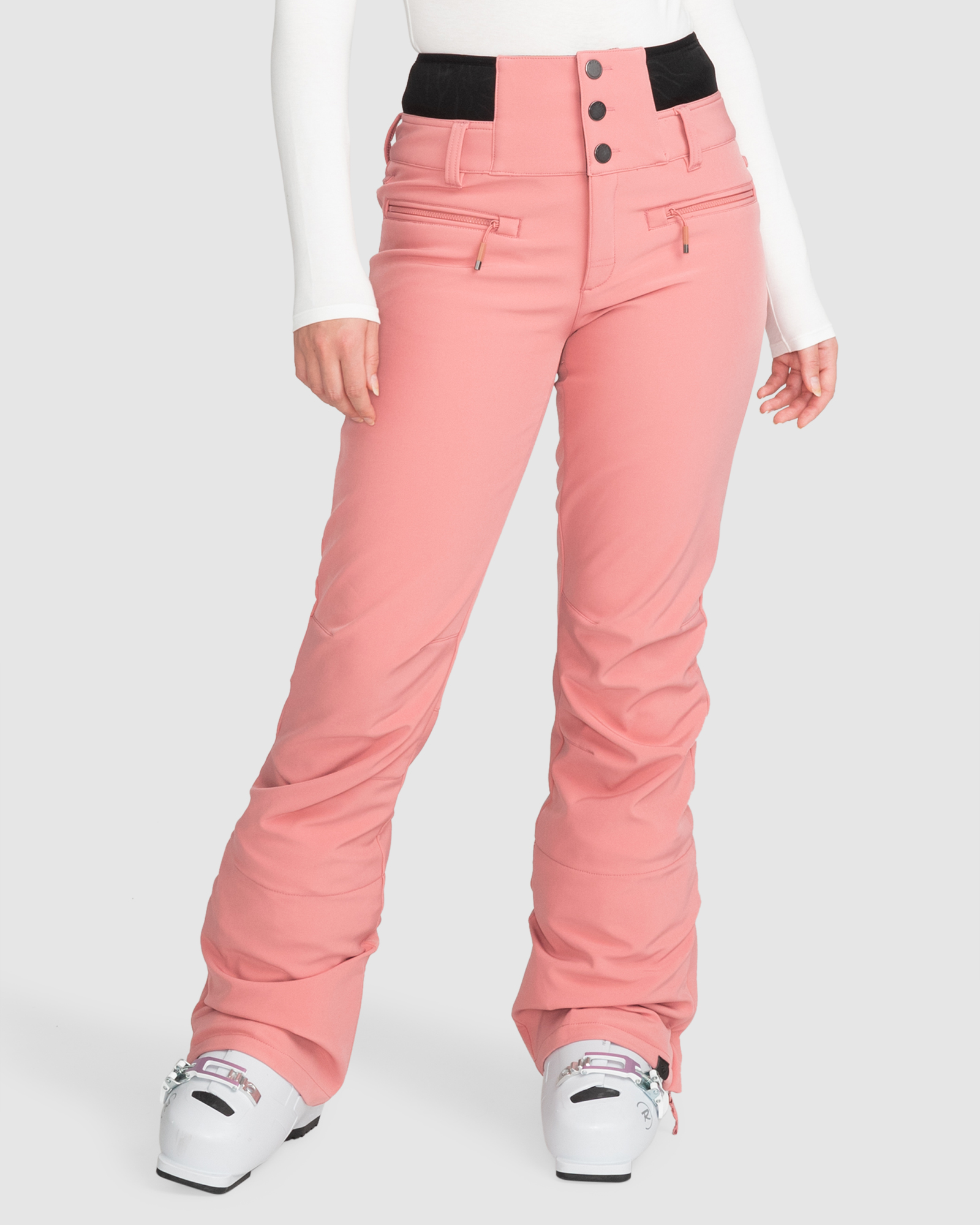 Roxy Womens Rising High Technical Snow Pants - Dusty Rose