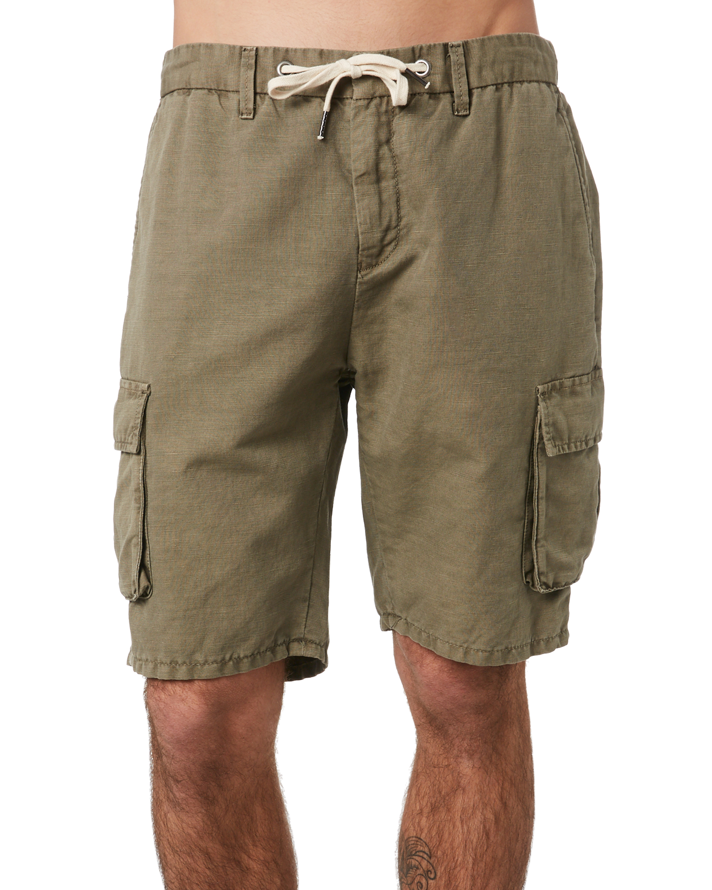 Academy Brand Charlie Linen Mens Cargo Short - Khaki | SurfStitch