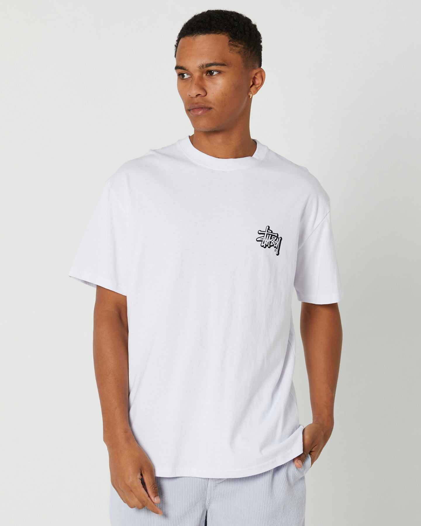 Stussy Solid Offset Graffiti Ss Tee - White | SurfStitch