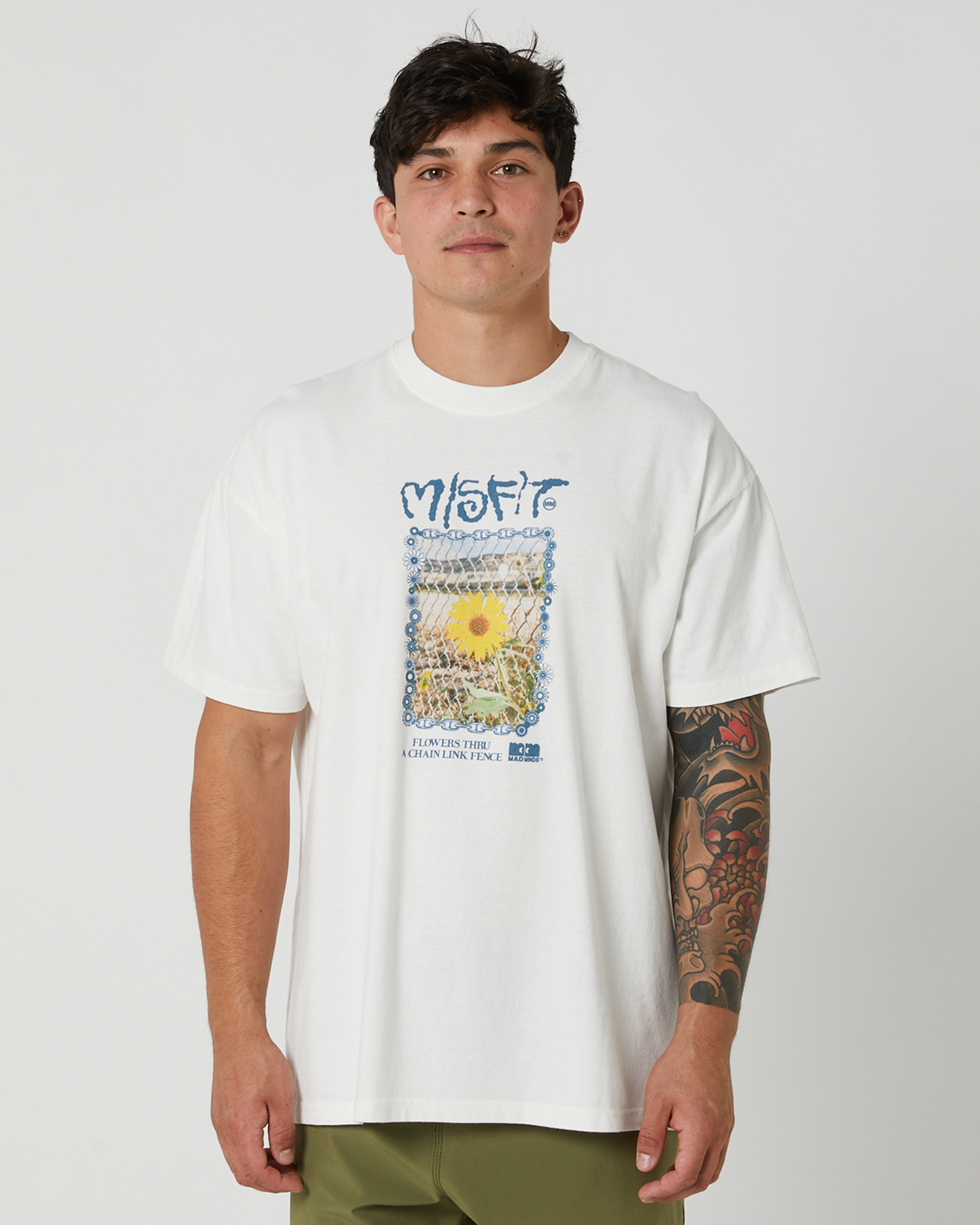 Misfit Budding Best 50-50 Ss Tee - Thrift White | SurfStitch