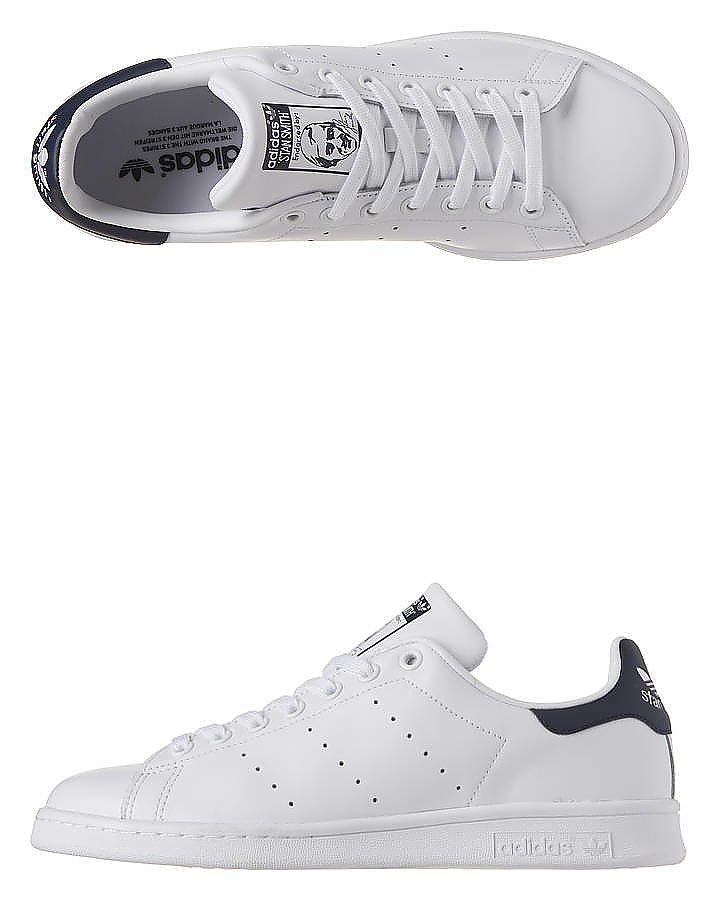 adidas originals mens stan smith 2 trainers white/navy