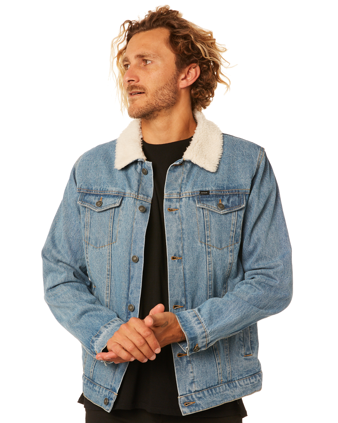 Rip Curl Angus Mens Denim Jacket - Mid Blue | SurfStitch
