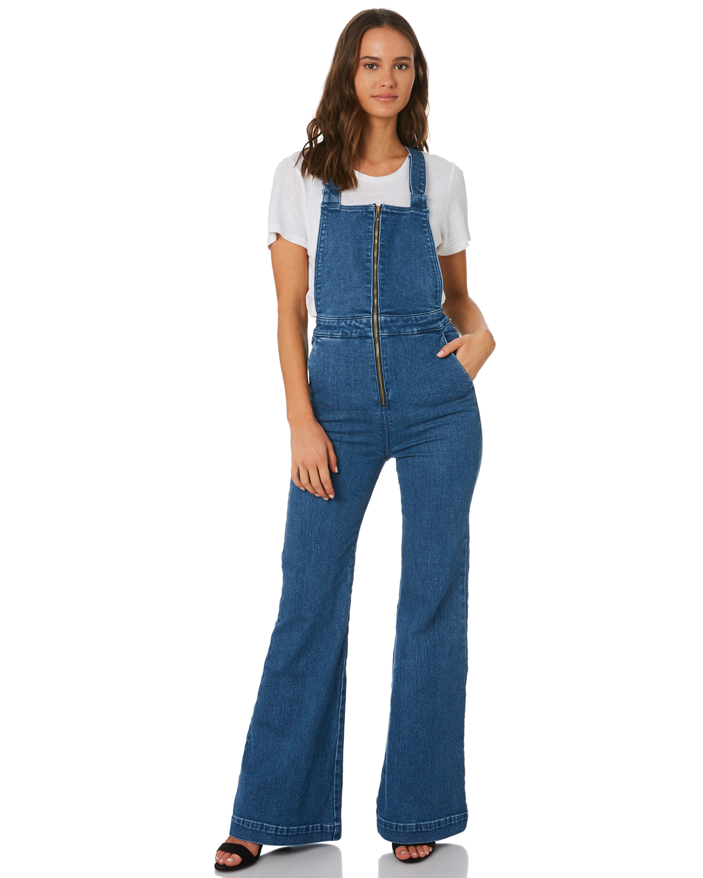 Rollas Eastcoast Flare Overall - Eco Judy Blue | SurfStitch