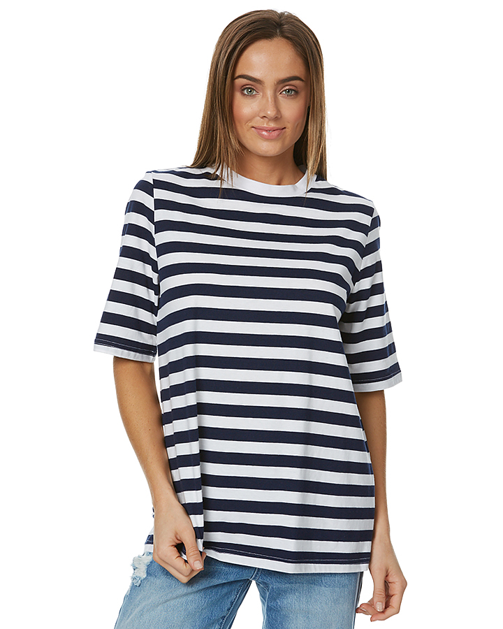 The Fifth Label Off Duty Womens T-Shirt - Navy White Stripe | SurfStitch