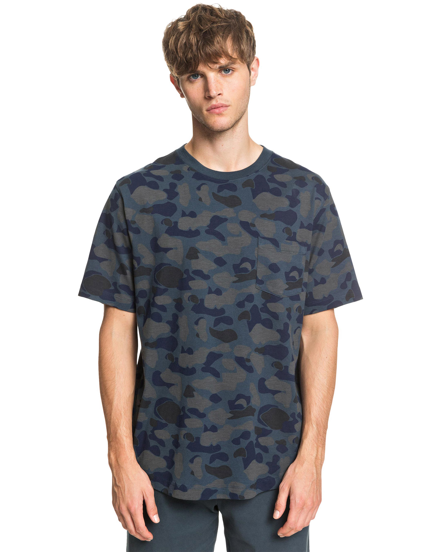 Quiksilver Mens Waterman Pacific Camo Pocket T Shirt - Navy Camo ...