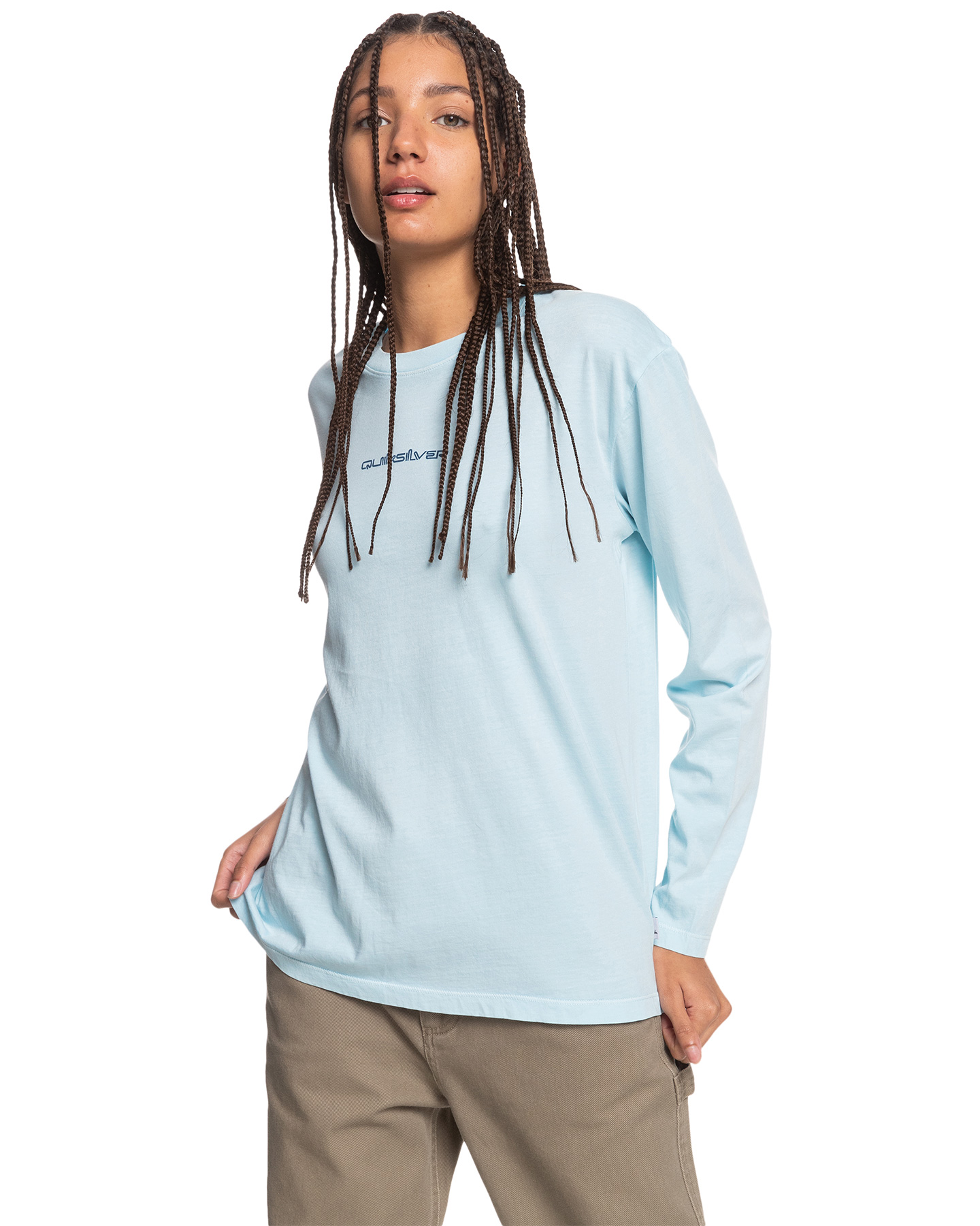 Quiksilver Womens Standard Organic Long Sleeve T-Shirt - Crystal Blue ...