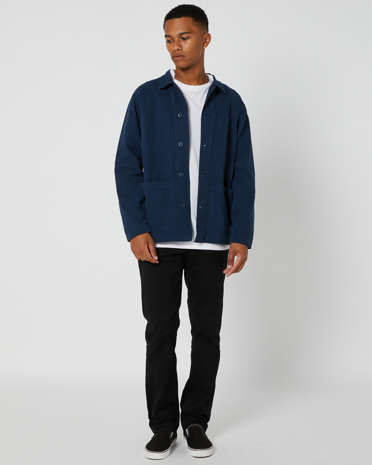 Depactus Carter Canvas Chore Jacket - Navy | SurfStitch