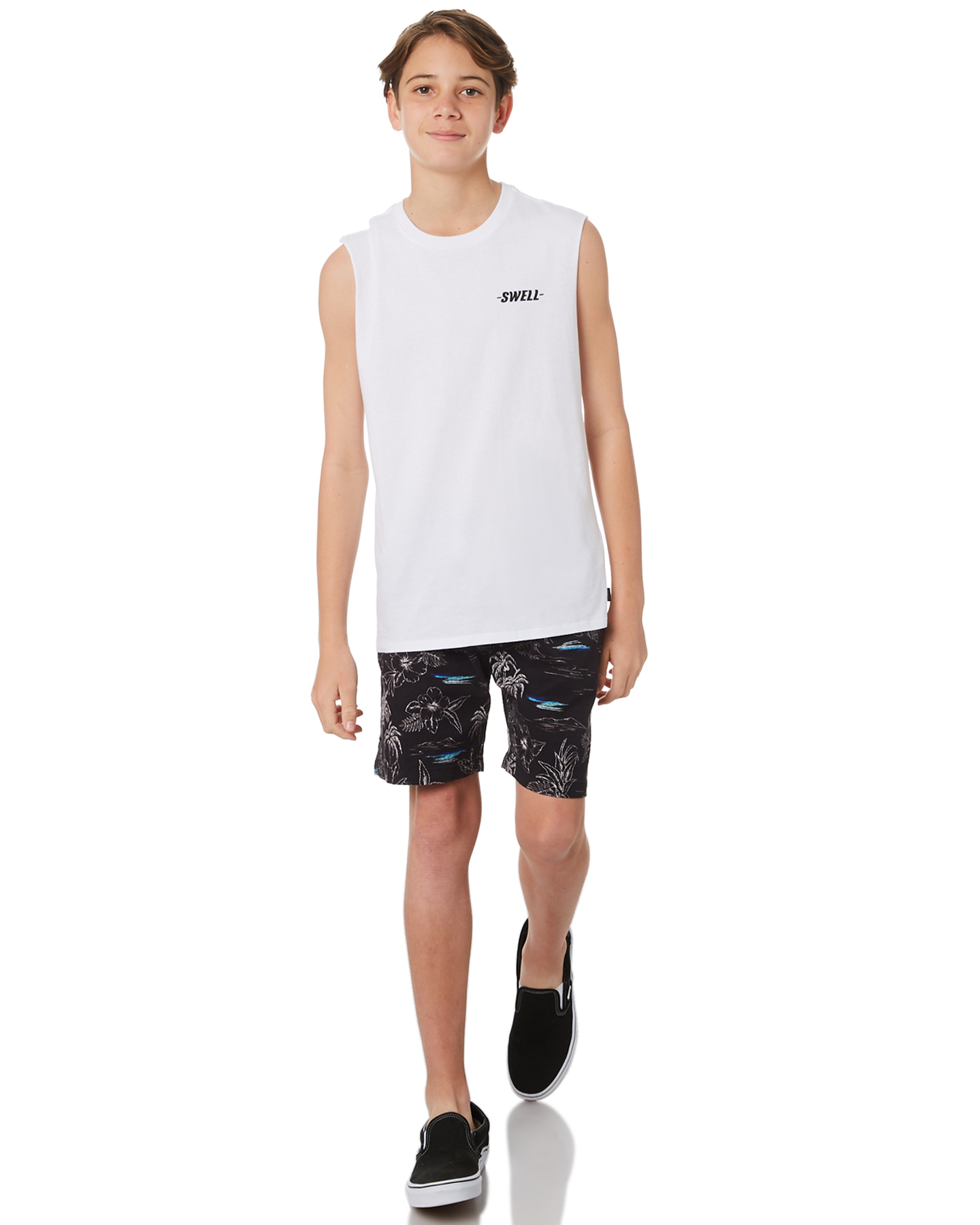Swell Boys Defiant Muscle - Teens - White | SurfStitch