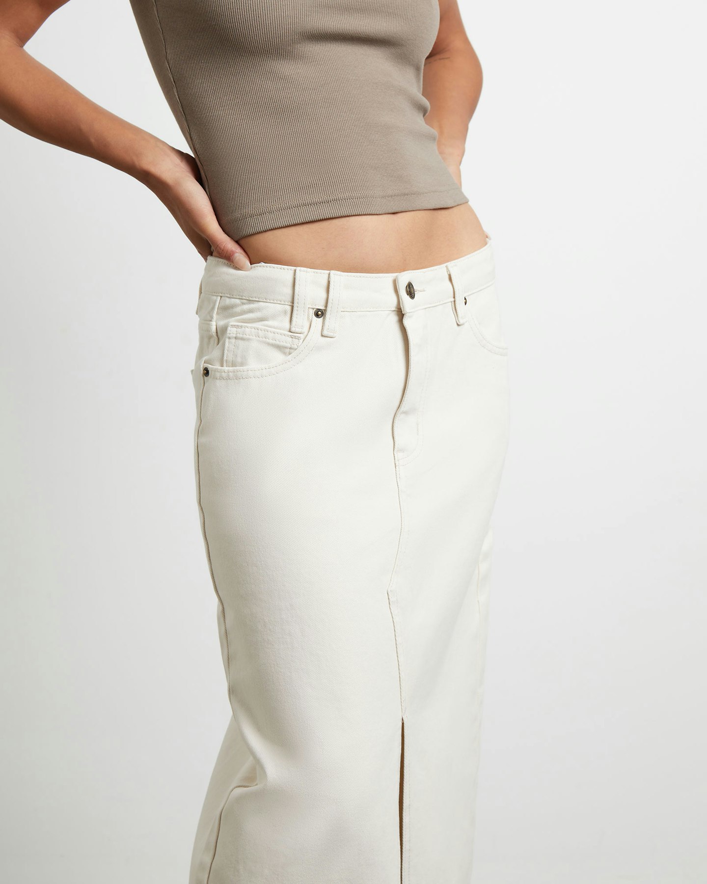 Insight white denim skirt deals