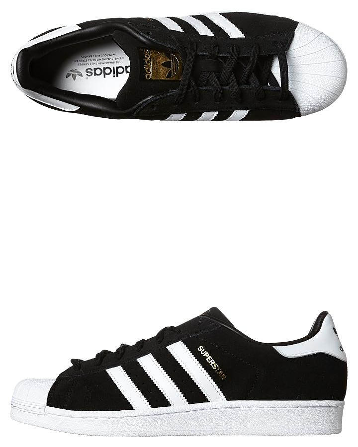 Adidas Originals Superstar Suede Shoe - Black White Black