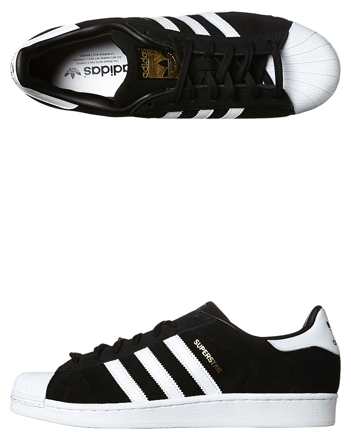 adidas superstar suede black and white