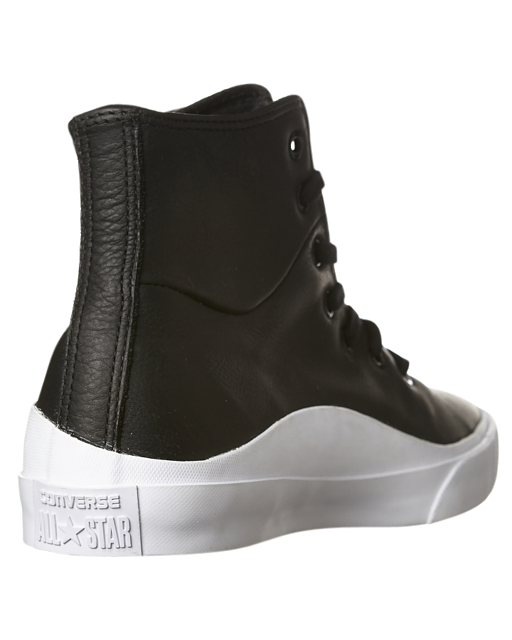 Converse All Star Quantum Hi Lunarlon Leather Shoe - Black White Volt |  SurfStitch