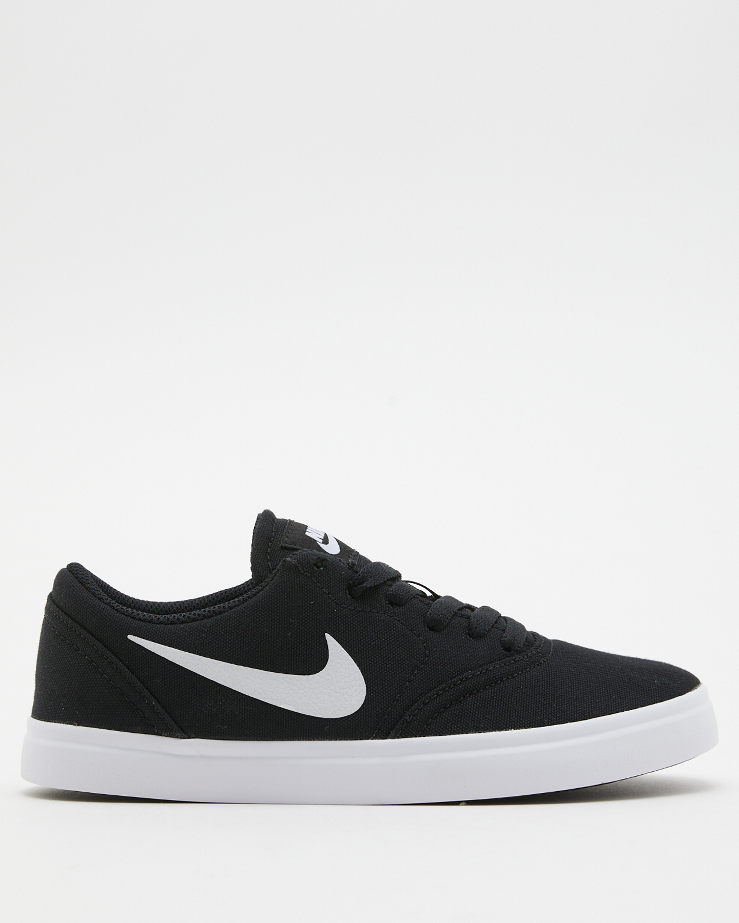 Nike Boys Sb Check Canvas Shoe - Youth - Black White | SurfStitch