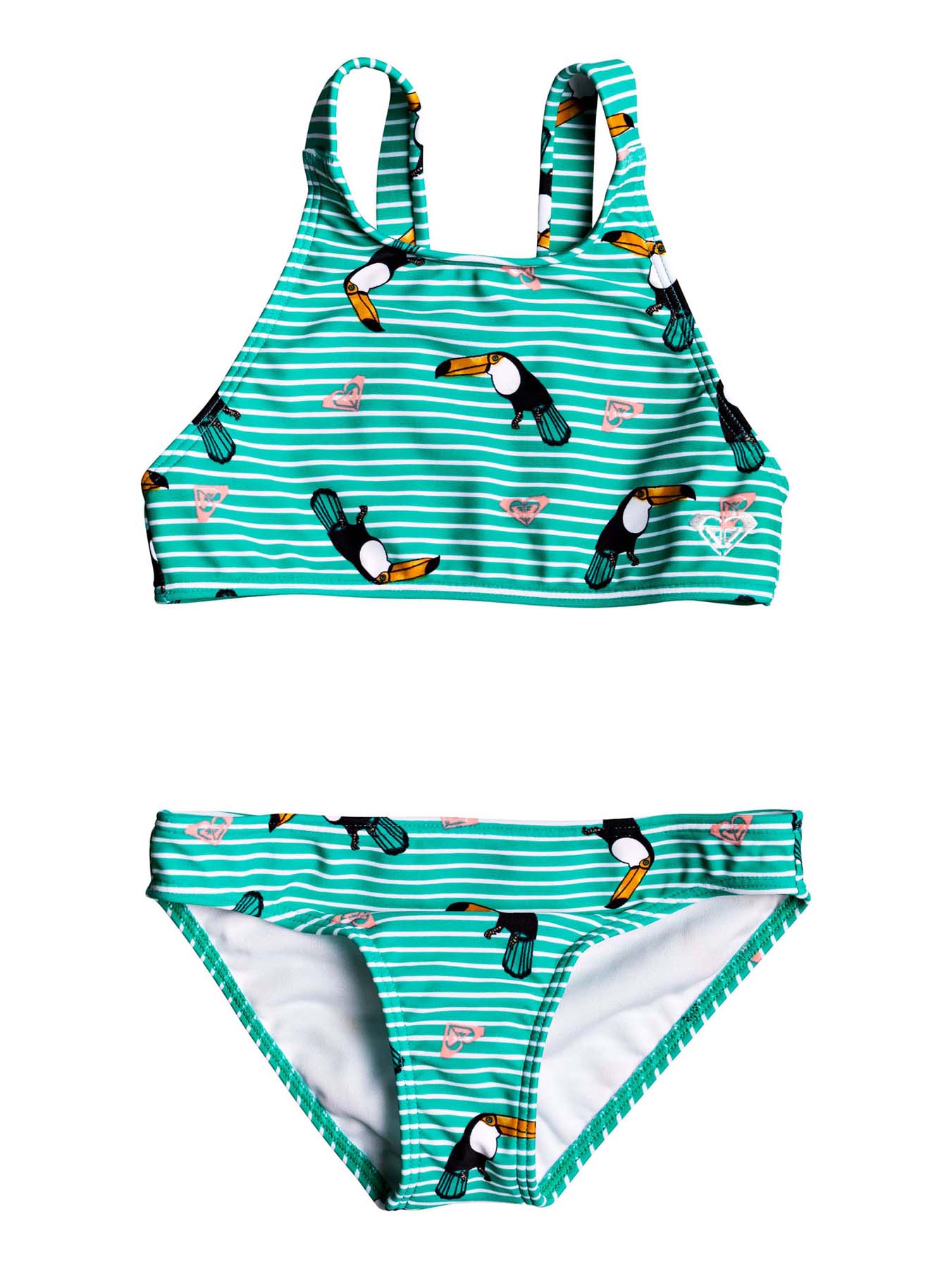 Roxy Girls 2-7 Birds Crop Top Bikini Set - Bright White S Birds ...