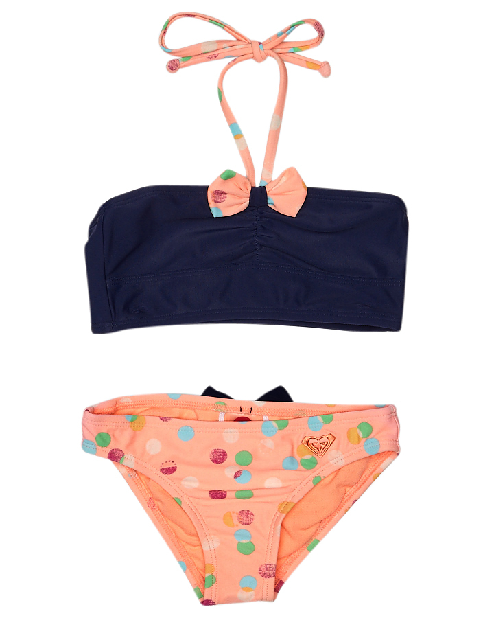 Roxy Tots Girls Confetti Dots Bustia Bikini - Candied Orange | SurfStitch