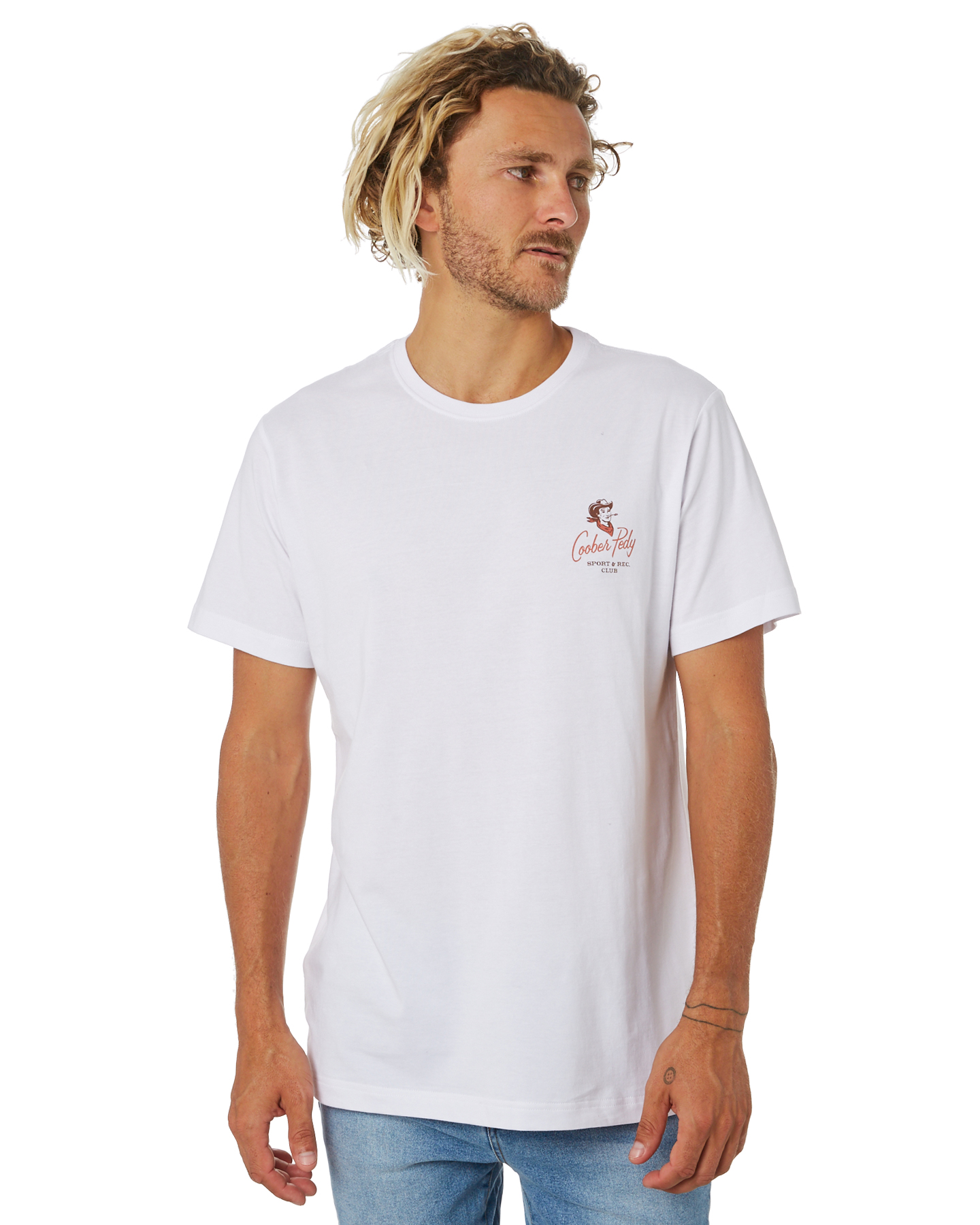 Mr Simple Tourist Coober Pedy Mens Tee - White | SurfStitch