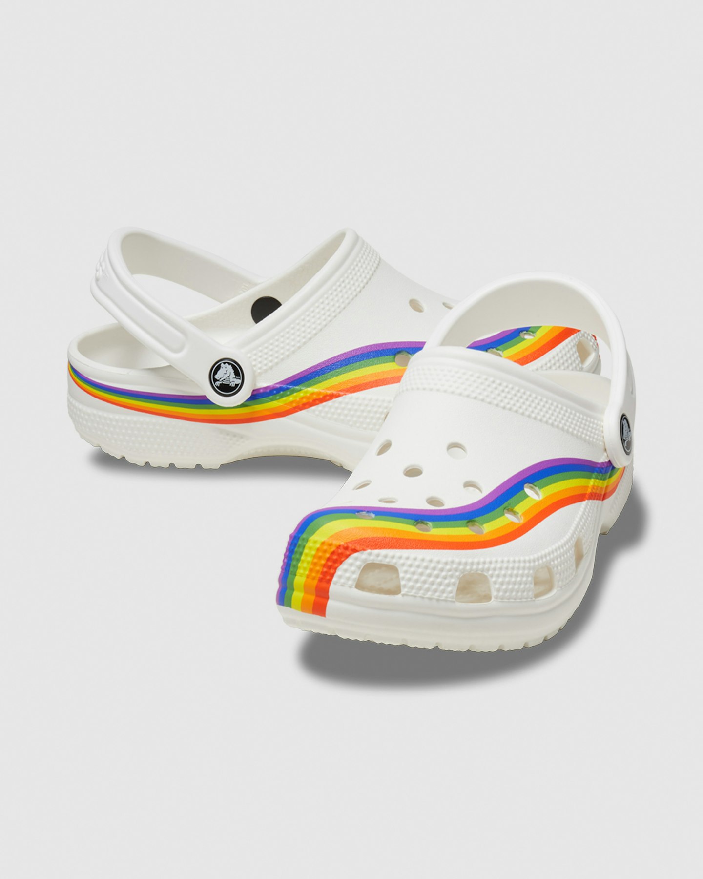 Rainbow crocs mens hotsell
