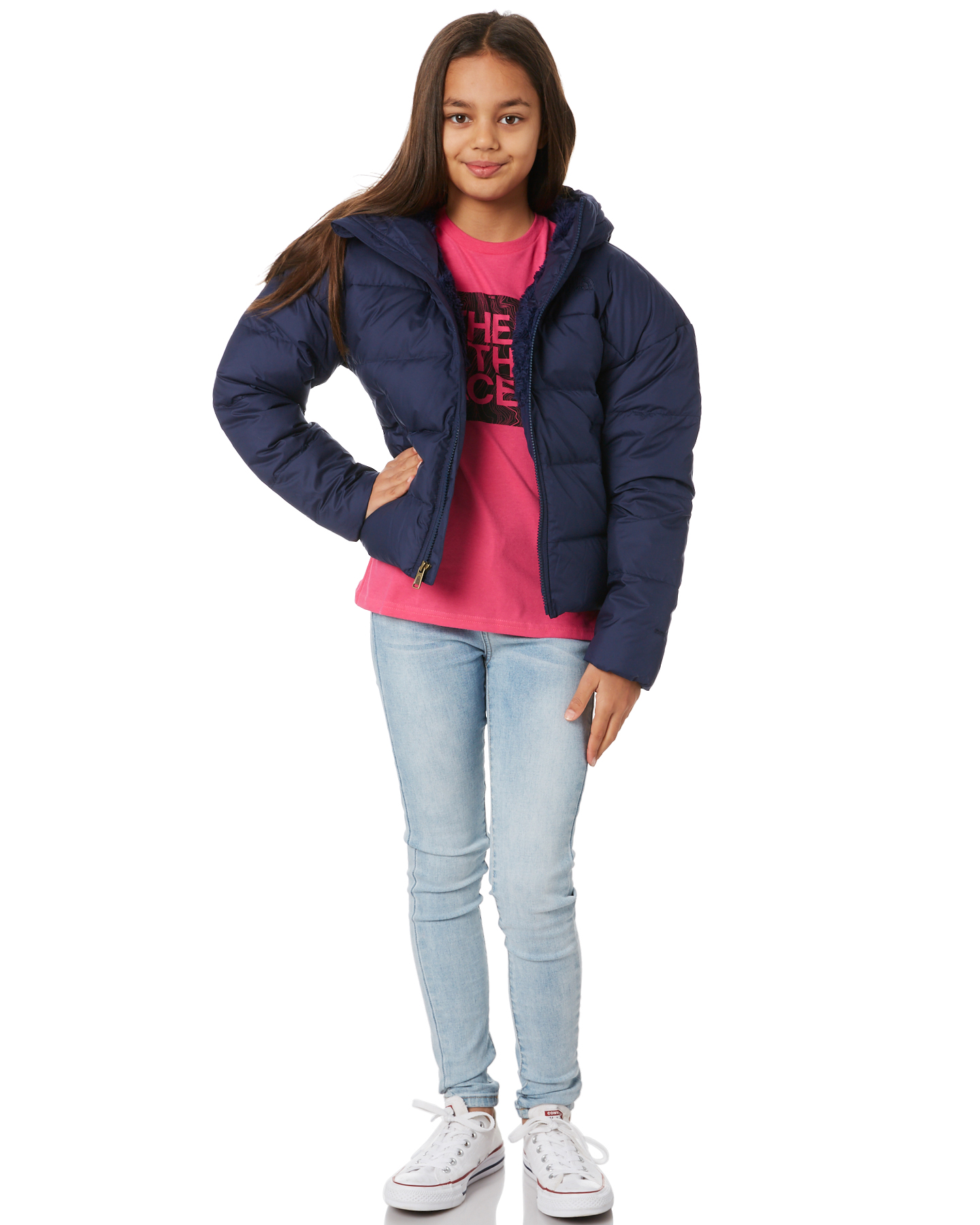 The North Face Youth Girls Moondoggy Down Jacket - Montague Blue ...