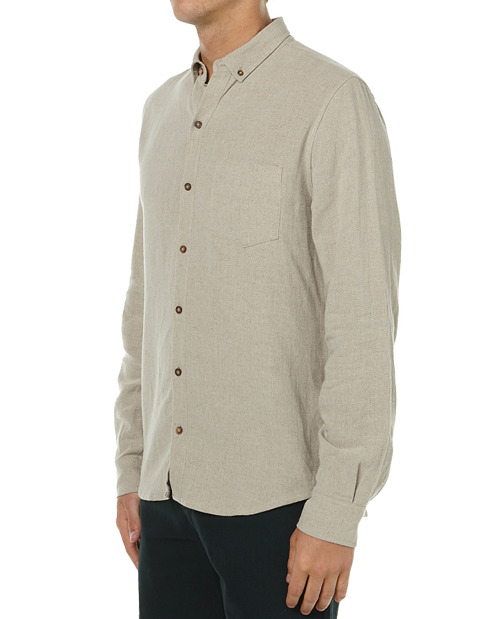 Vanishing Elephant Jacob Ls Mens Shirt - Wheat Linen | SurfStitch