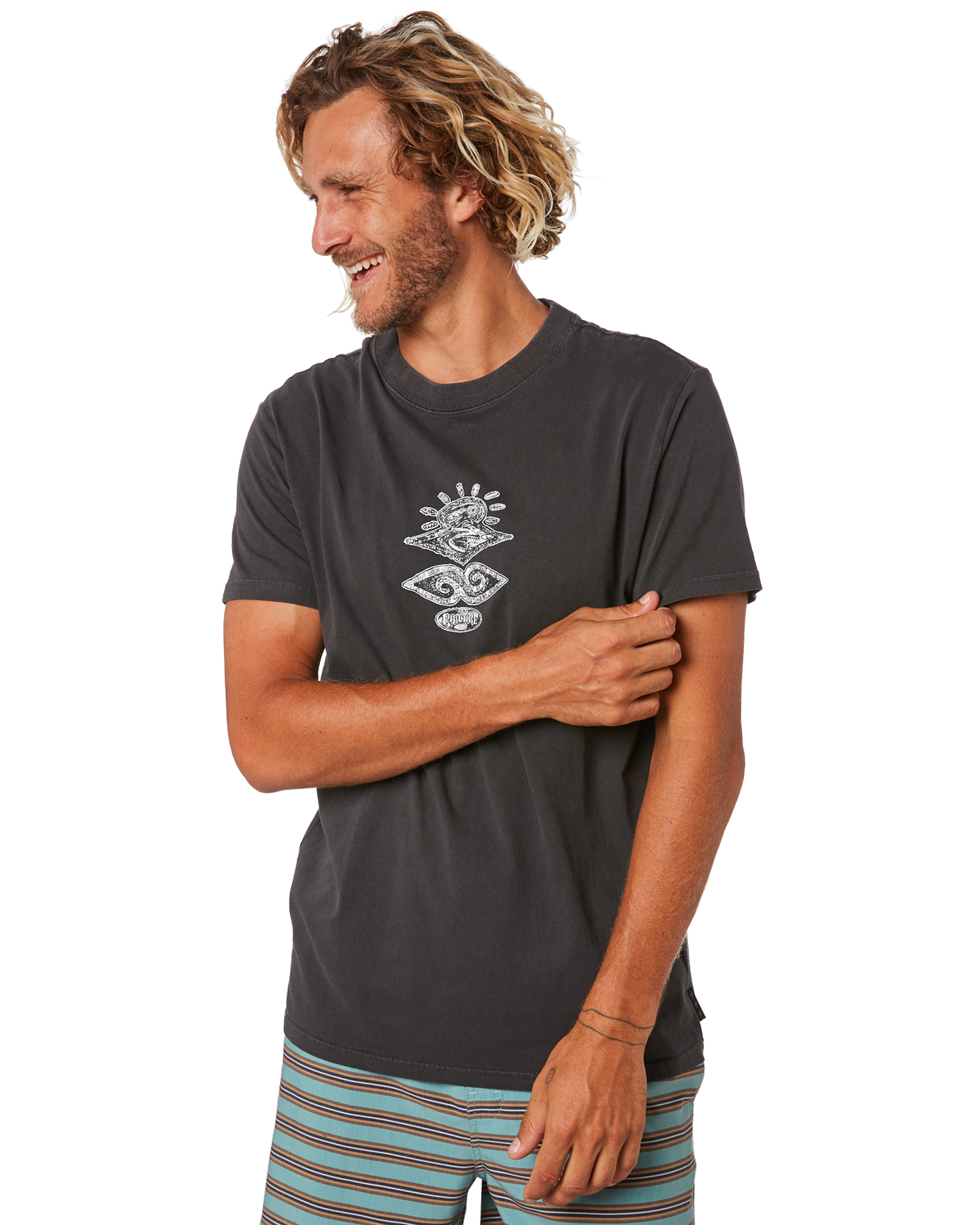  Rip Curl  Ultimate Journey Mens Tee Washed Black SurfStitch