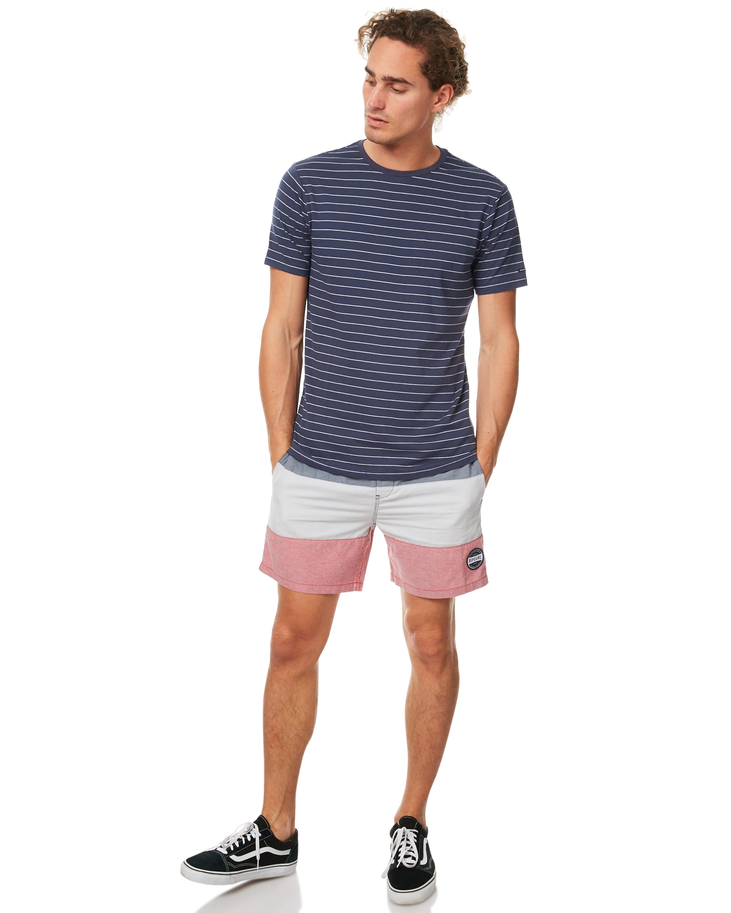  Rip Curl  Plain Stripe Mens Tee Navy SurfStitch