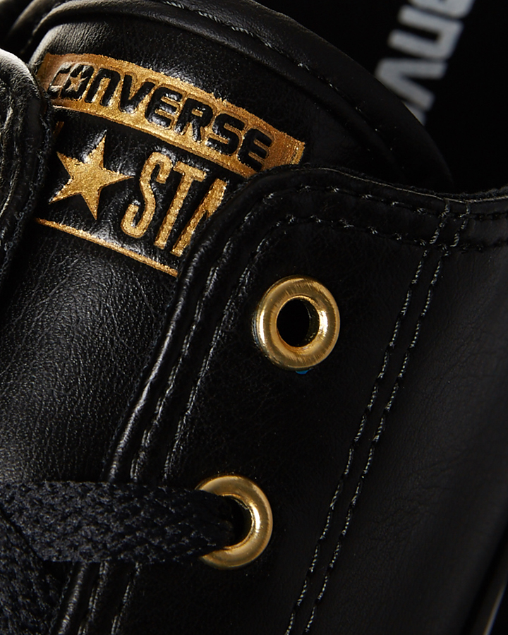 converse black and gold high tops