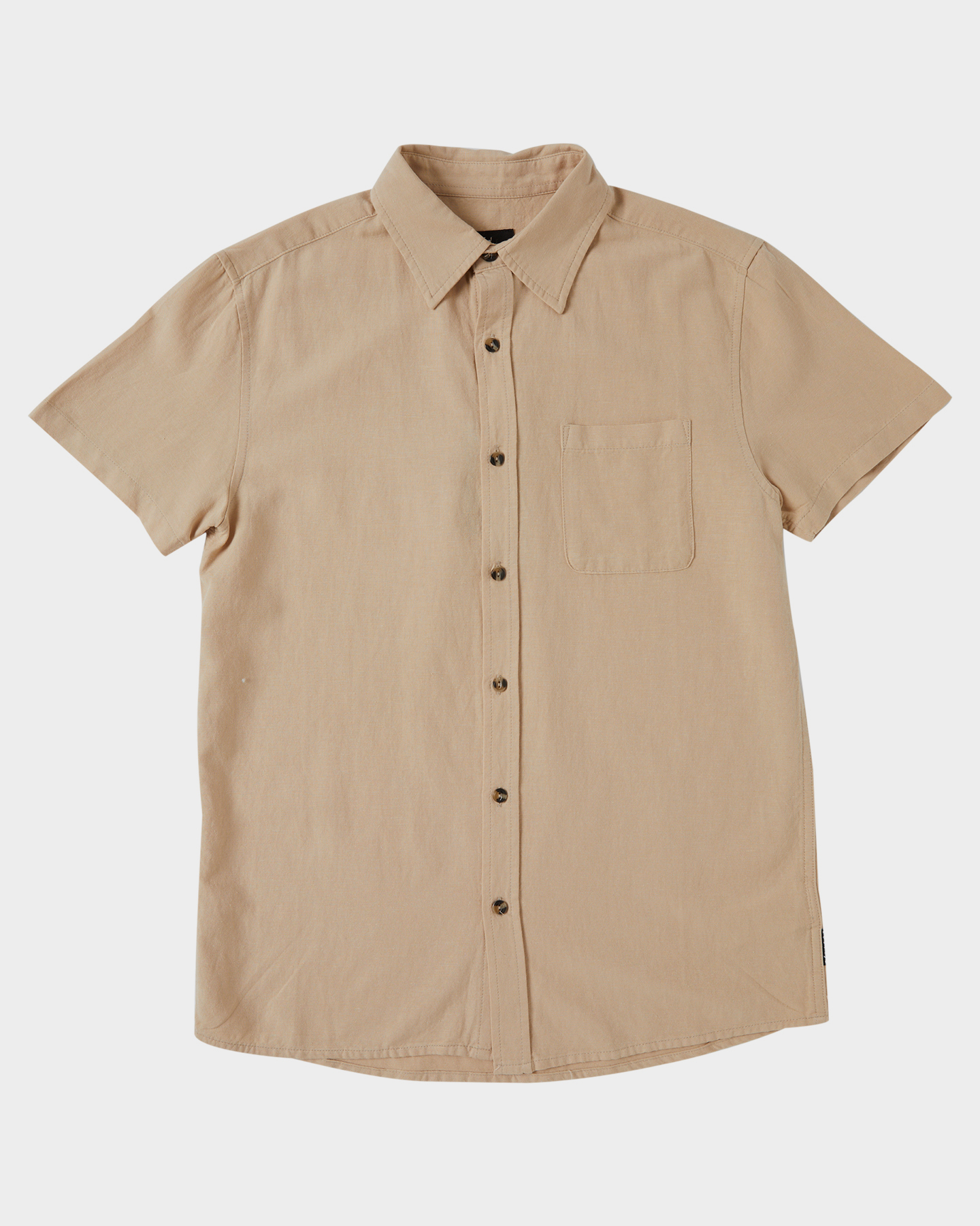 Rusty Boys Overtone Short Sleeve Linen Shirt - Teens - Light Fennel ...