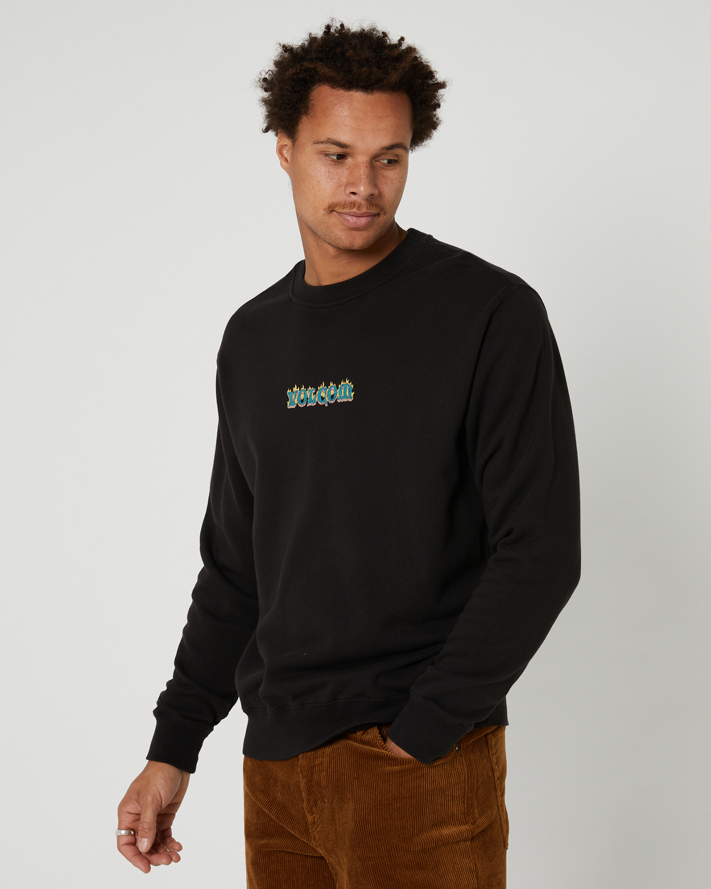 Volcom Alstone Crew - Black | SurfStitch