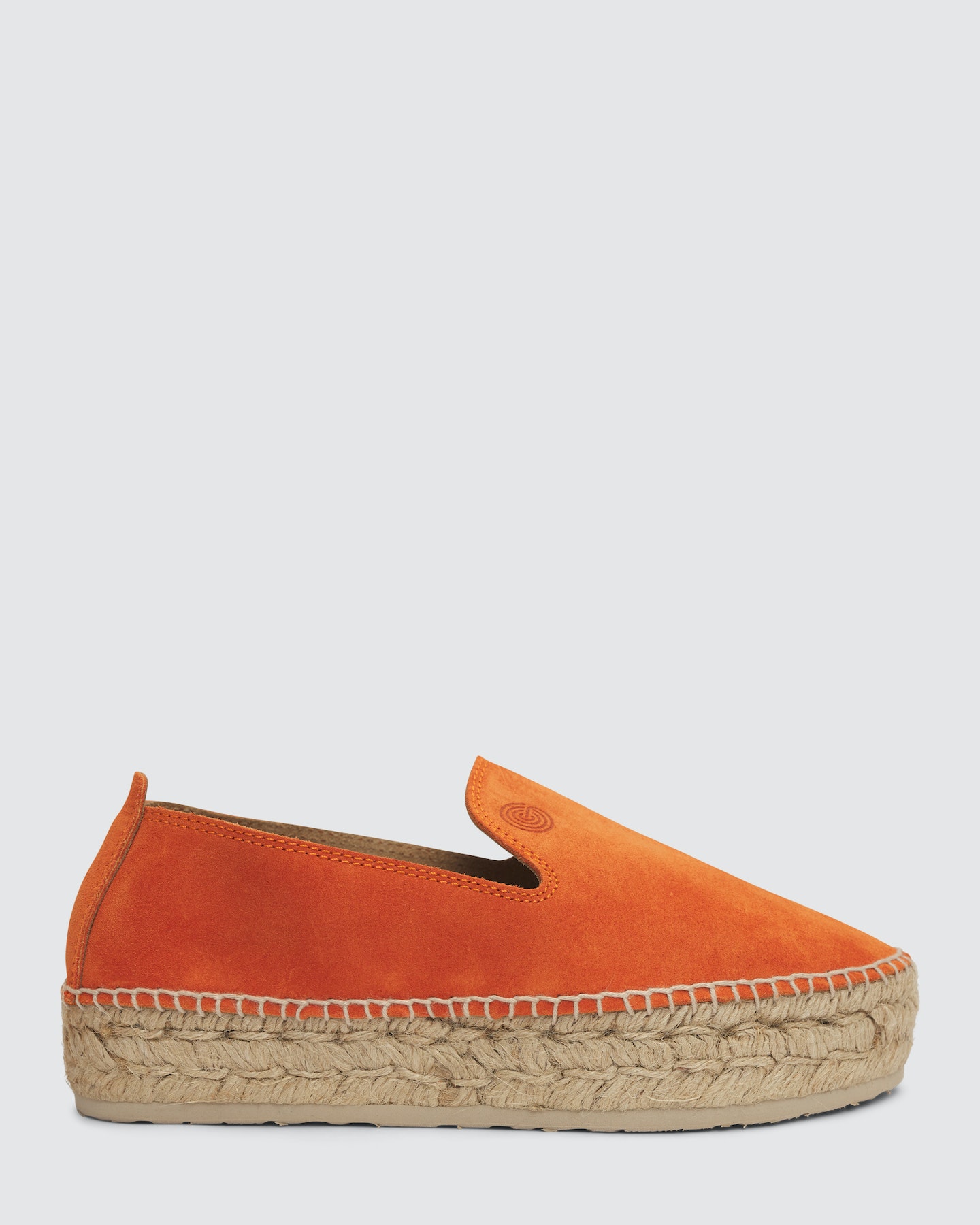 Genuins Sabina Velour Leather Espadrille - Orange SurfStitch